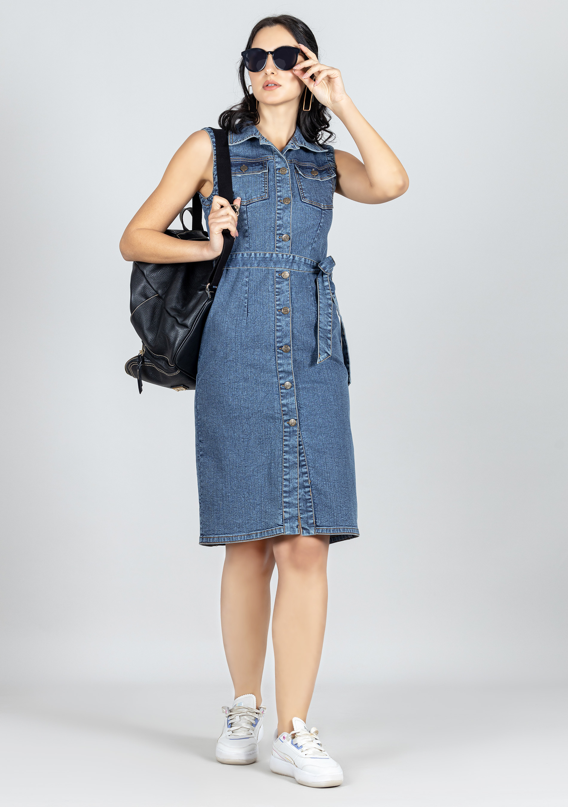 Midi dress with jeans on sale