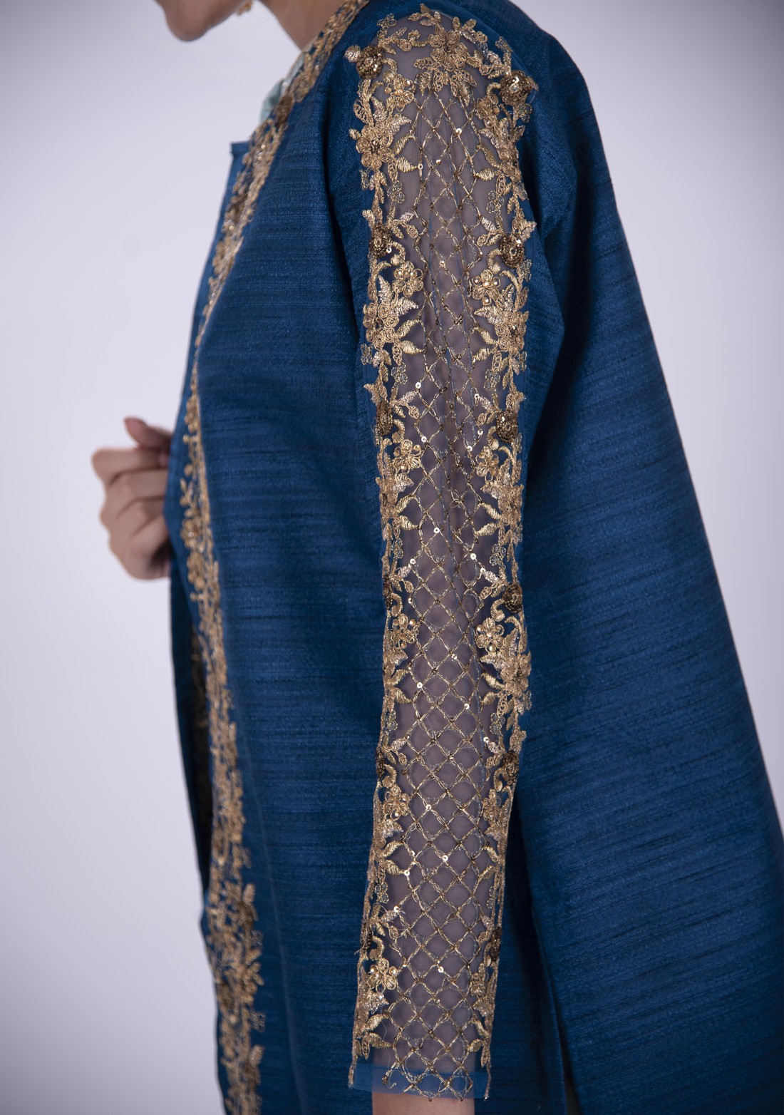 Monochromatic Anarkali Dress with Jacket