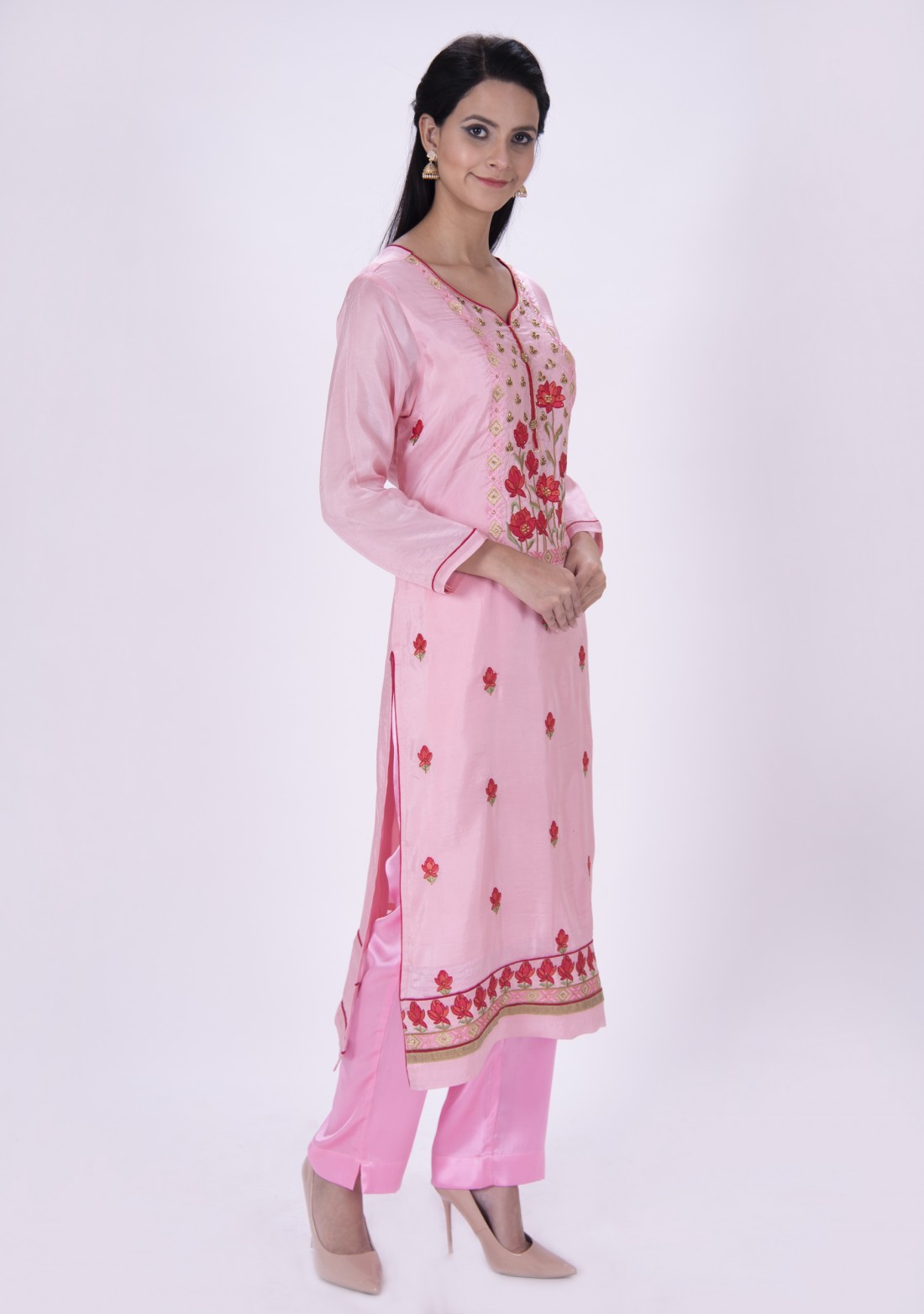 Light Pink Embroidered Salwar Suit Set