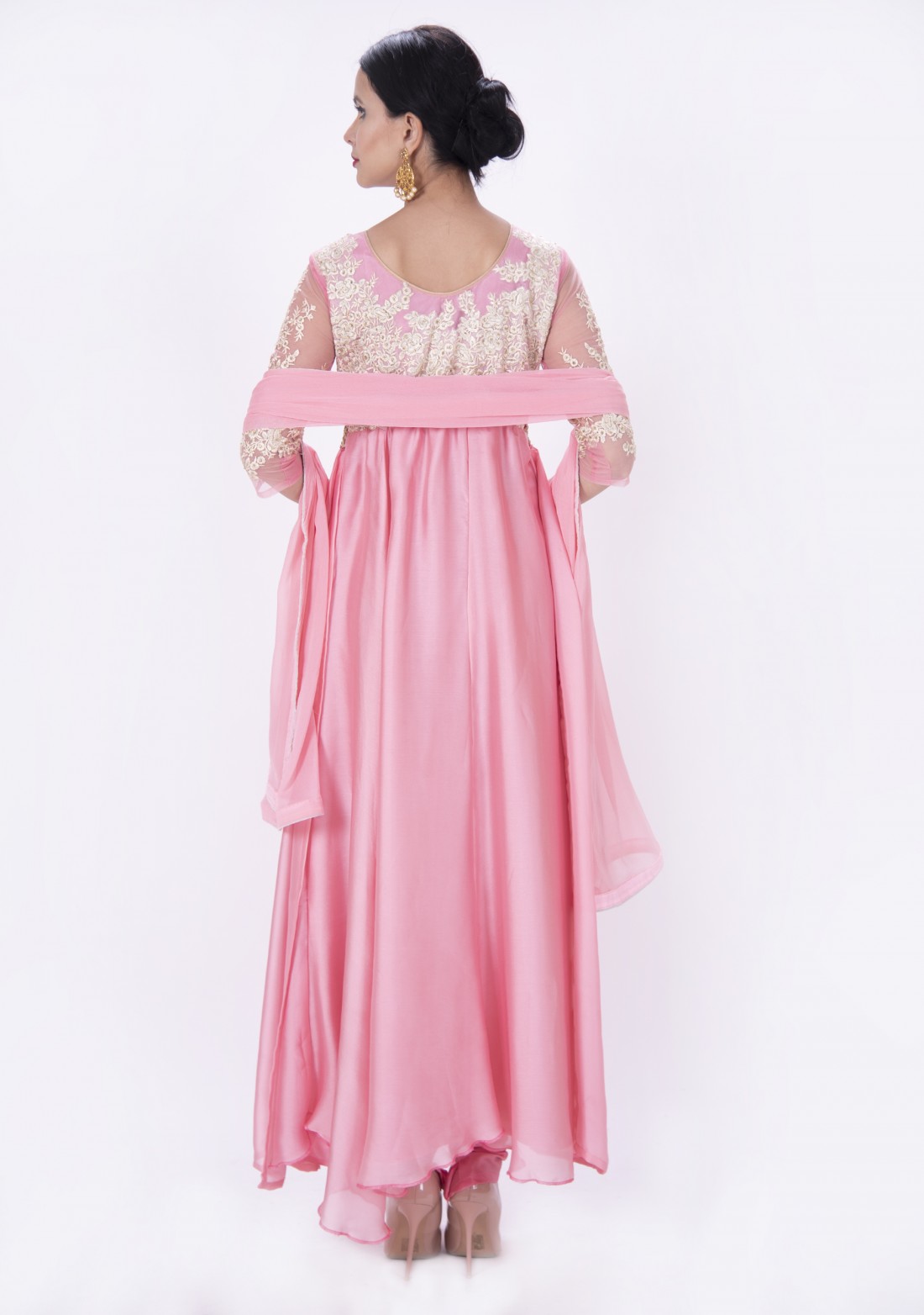 Light Pink Dress with Churidar and Dupatta