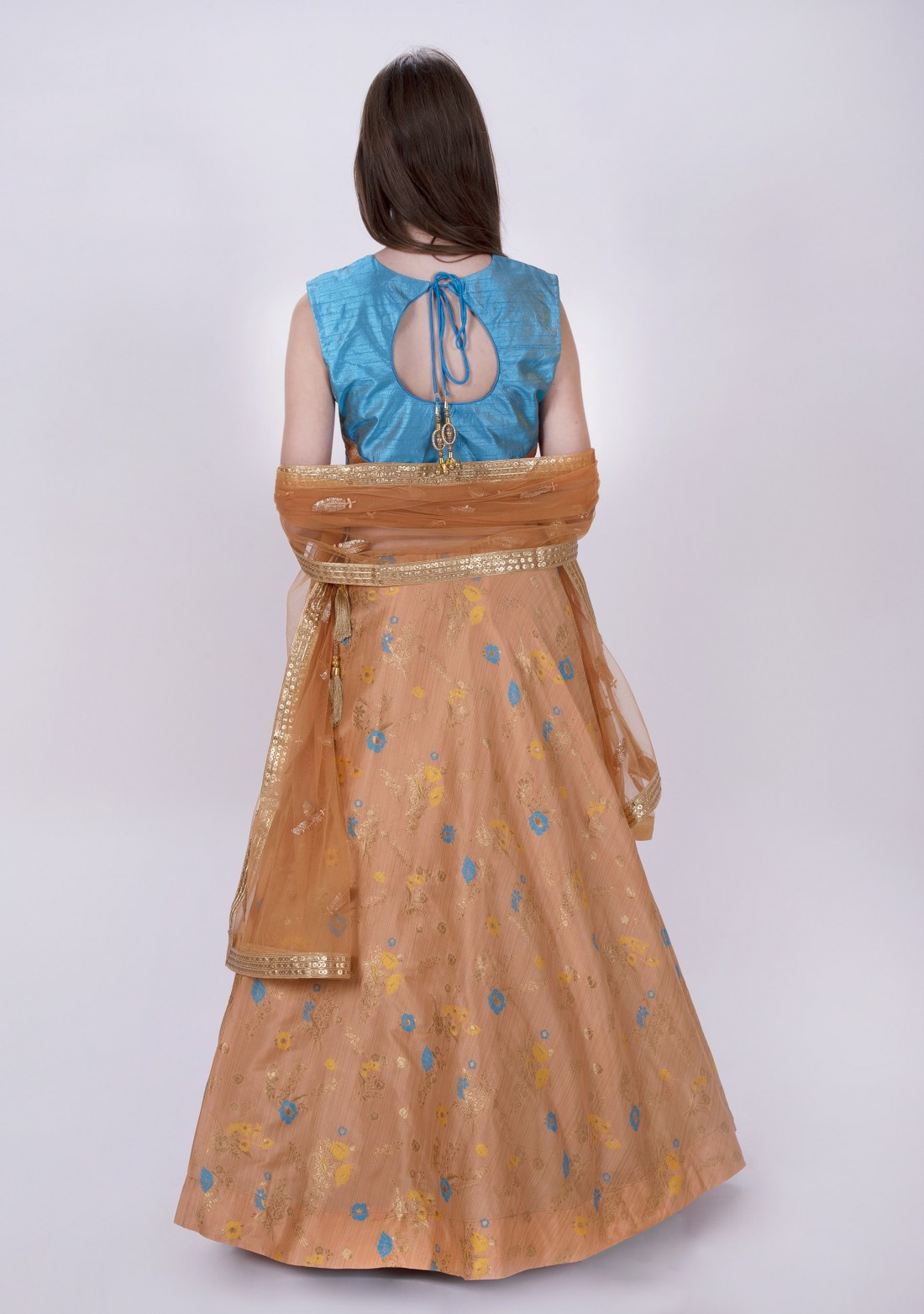 Skirt with Crop Top and Dupatta