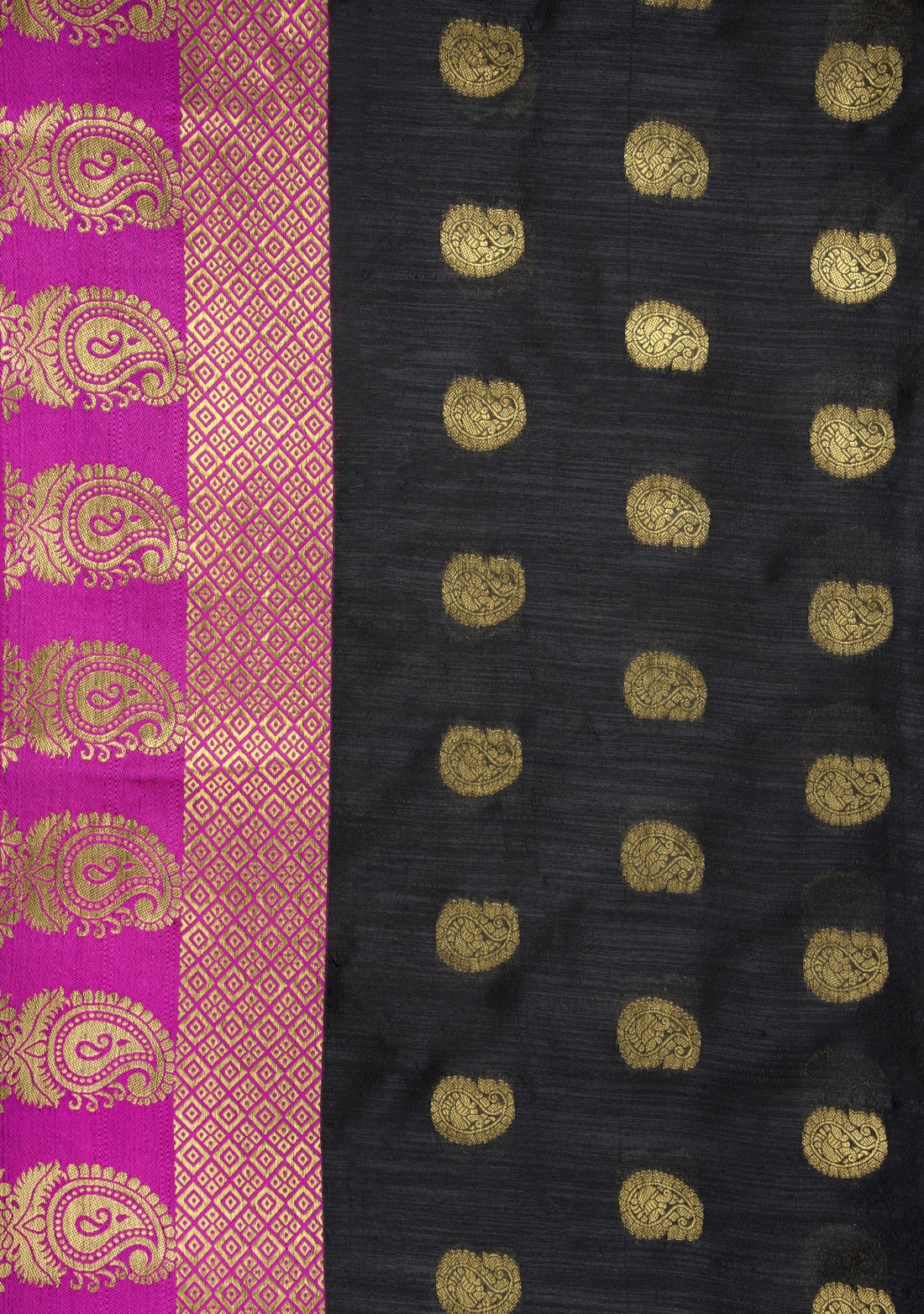 Black Woven Design Silk Blend Saree with Blouse