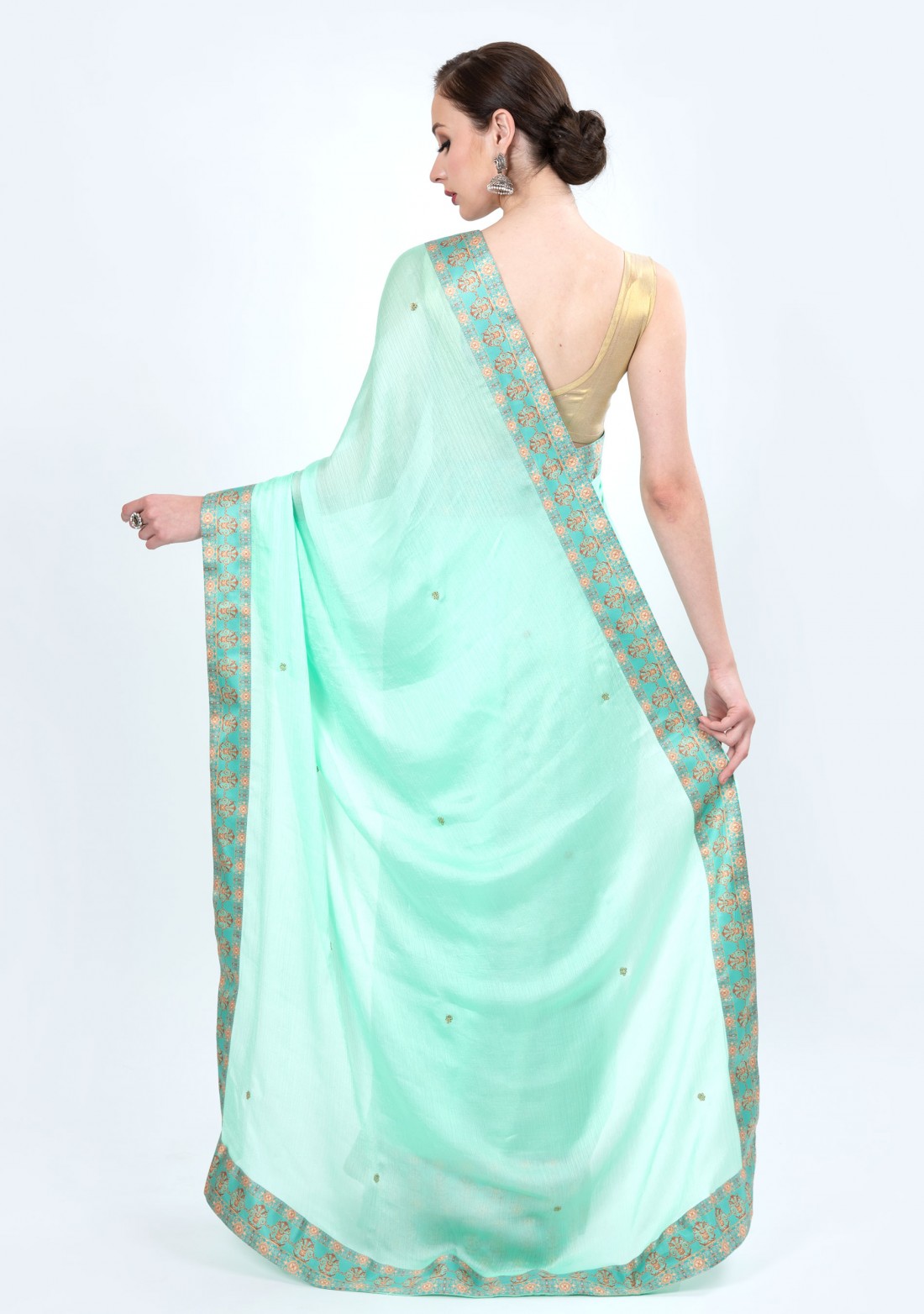 Exclusive Turquoise Blue Georgette Saree