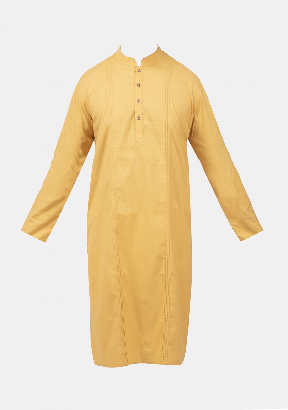 Yellow Colored Pintuck Cambric Cotton Kurta set