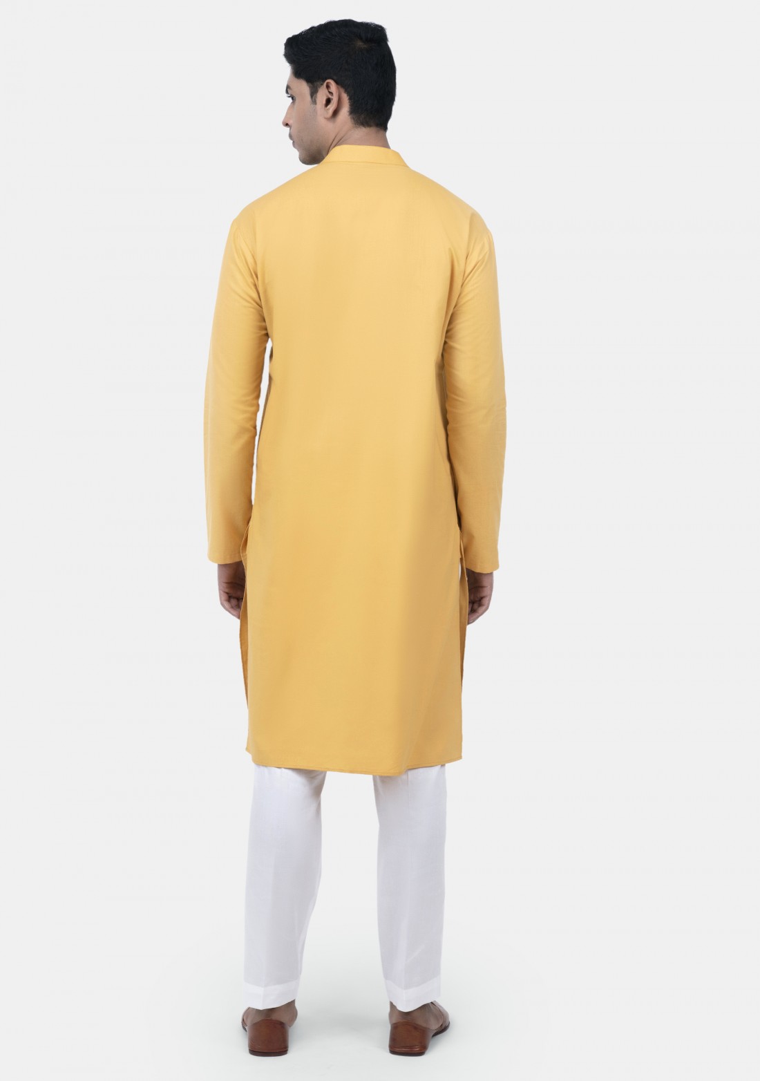 Yellow Colored Pintuck Cambric Cotton Kurta set