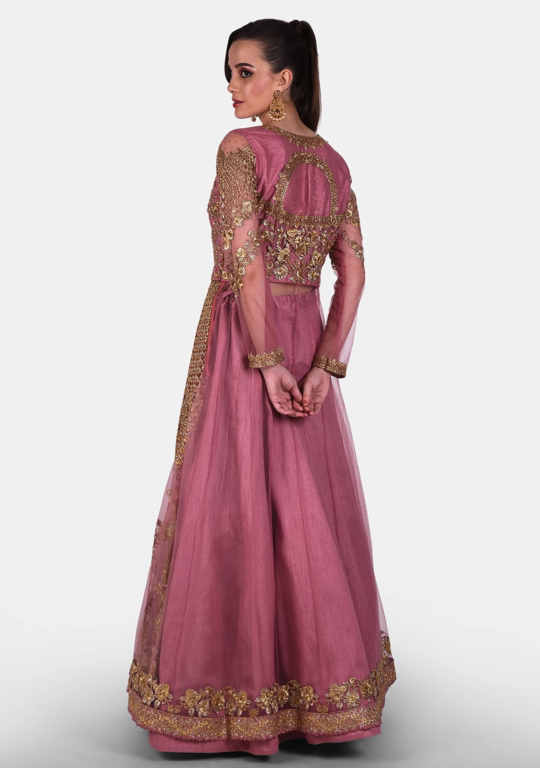 Dusty Pink Heavy Embroidered Party Wear Set