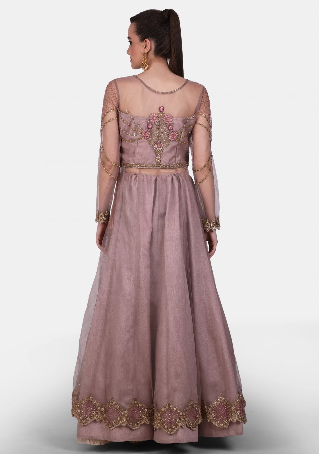Rose Gold Heavy Embroidered Party Wear Set