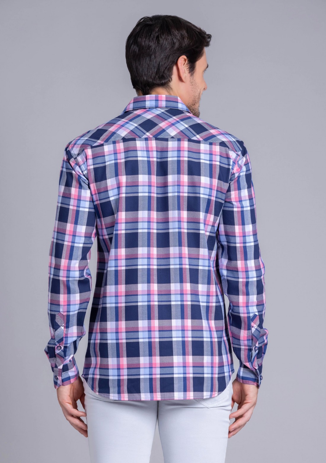 Multicolor checked cotton double pocket casual shirt