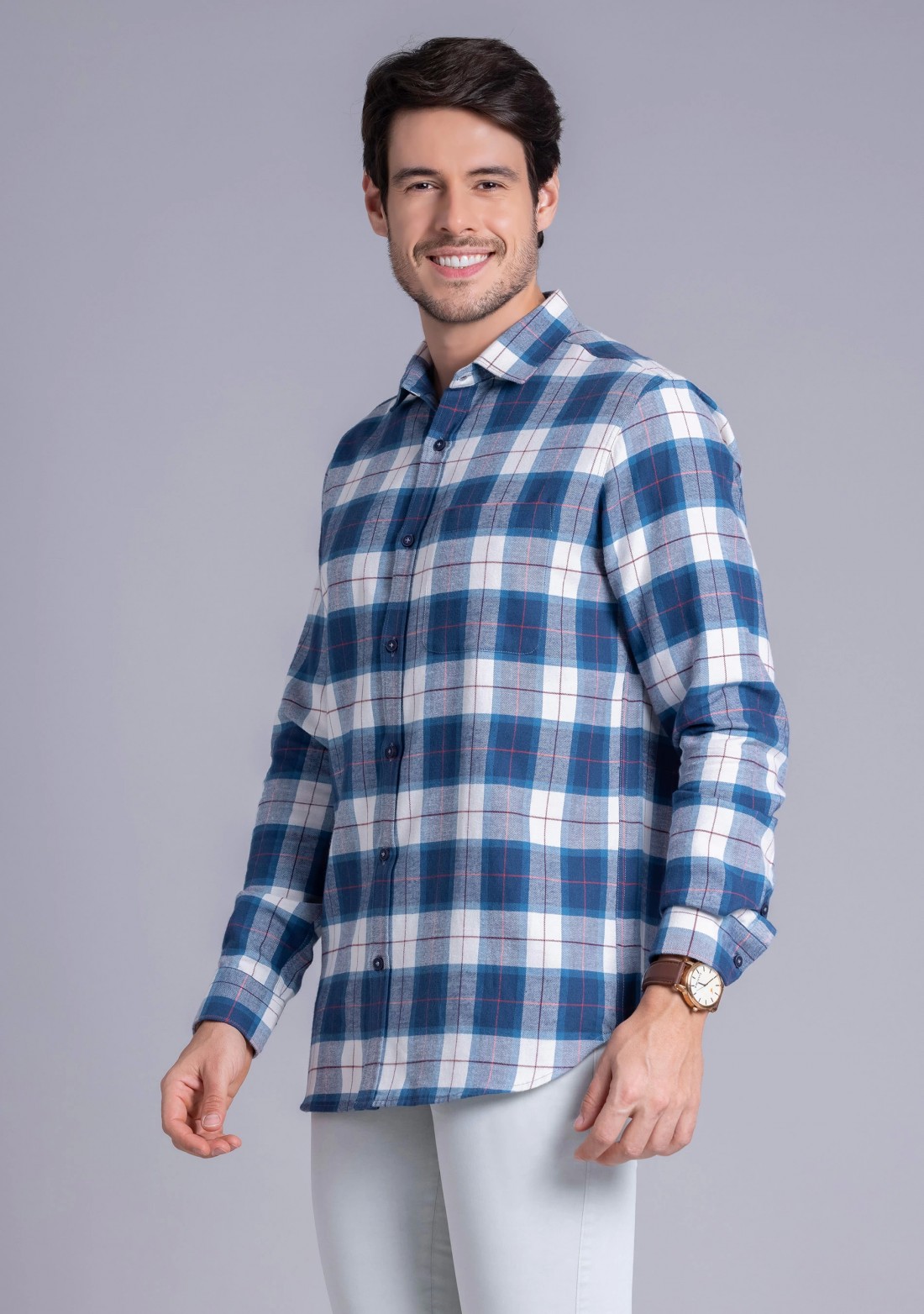 Multicolor check cotton full sleeve casual shirt