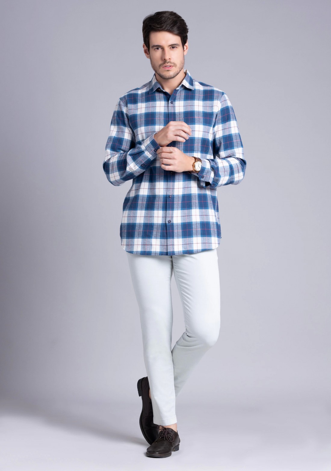 Multicolor check cotton full sleeve casual shirt