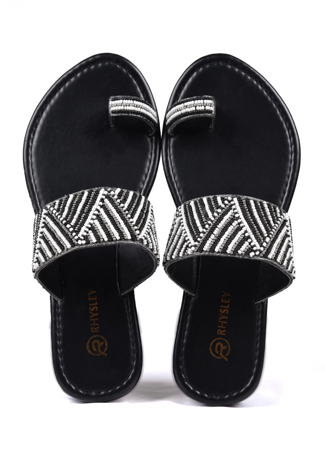 Black Embellished Ladies Sandals