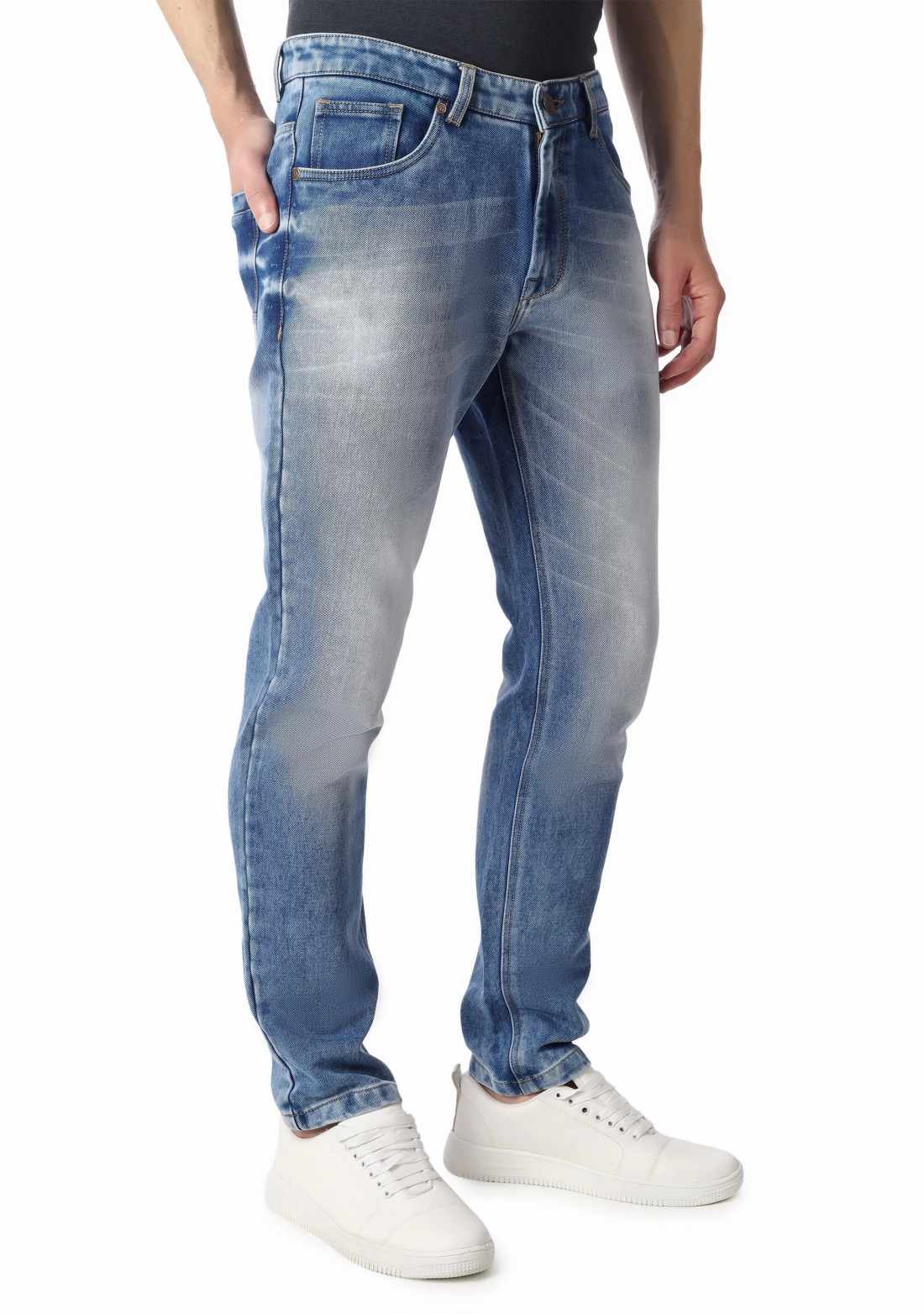 Men's Blue Regular Fit Cotton jeans