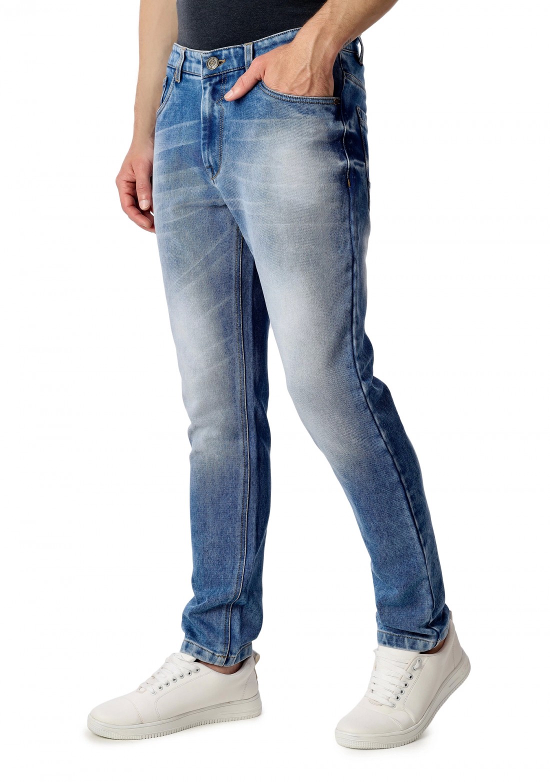 Men's Blue Regular Fit Cotton jeans