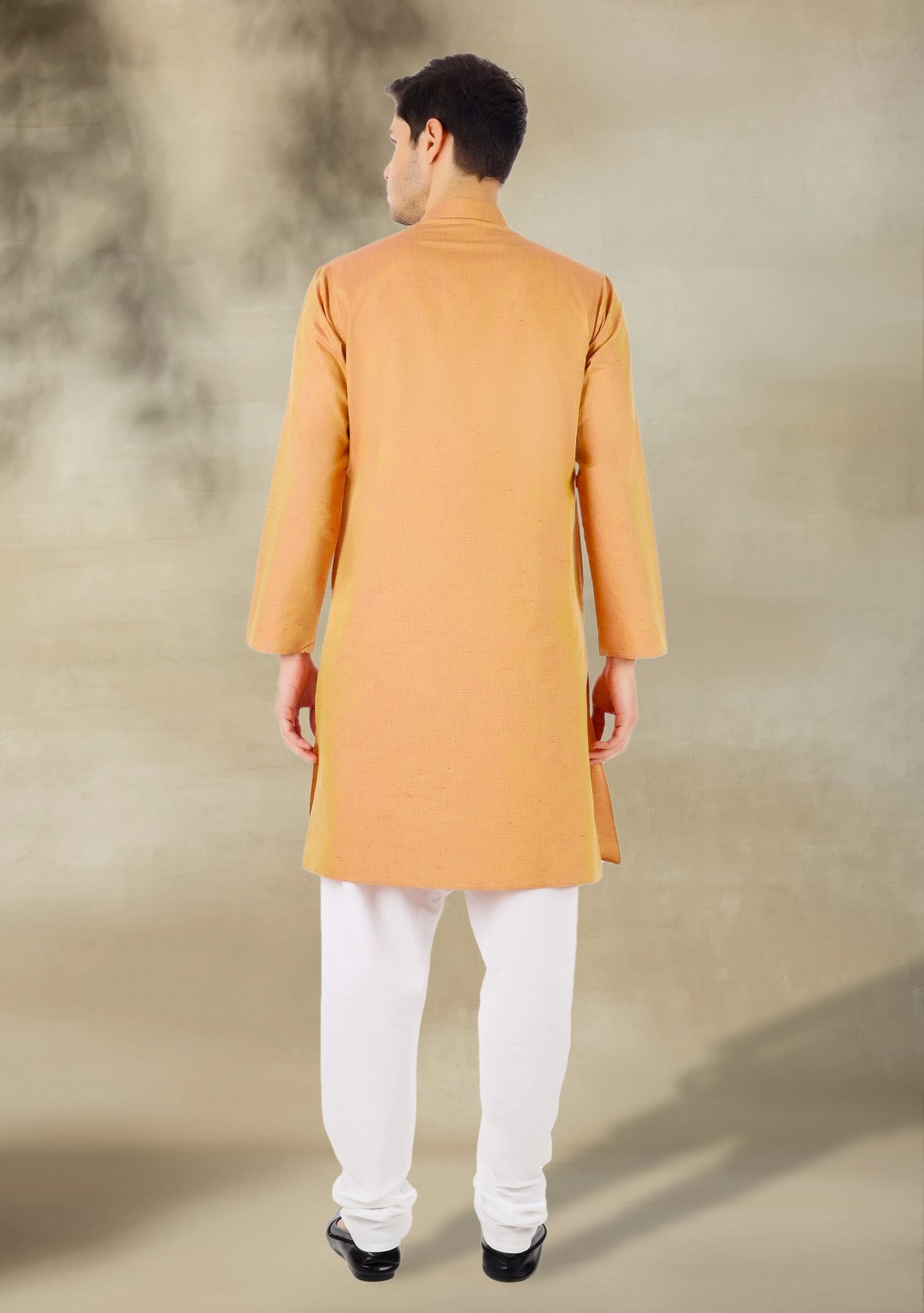 Khaki Men's Regular Fit Basic Cotton Kurta