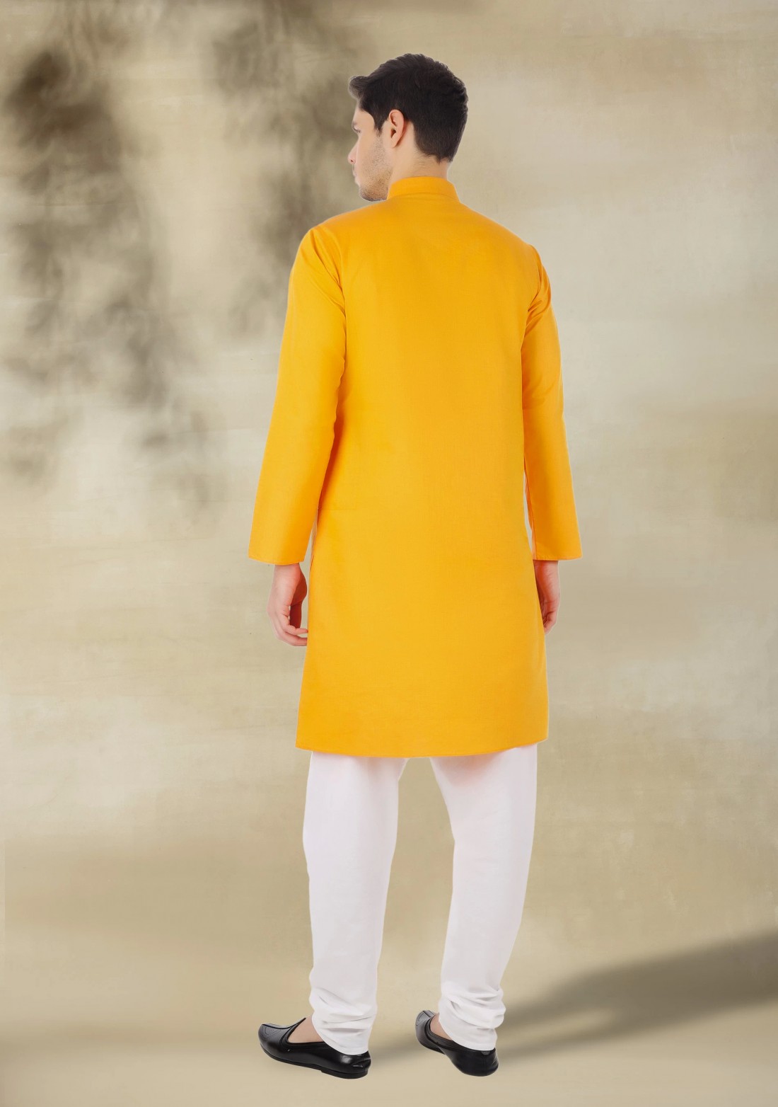 Mango Color Men's Regular Fit Cotton Kurta