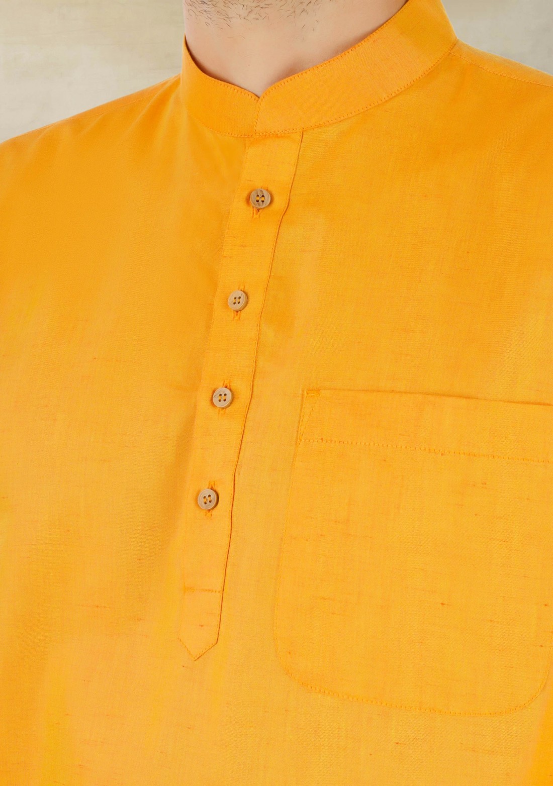 Mango Color Men's Regular Fit Cotton Kurta