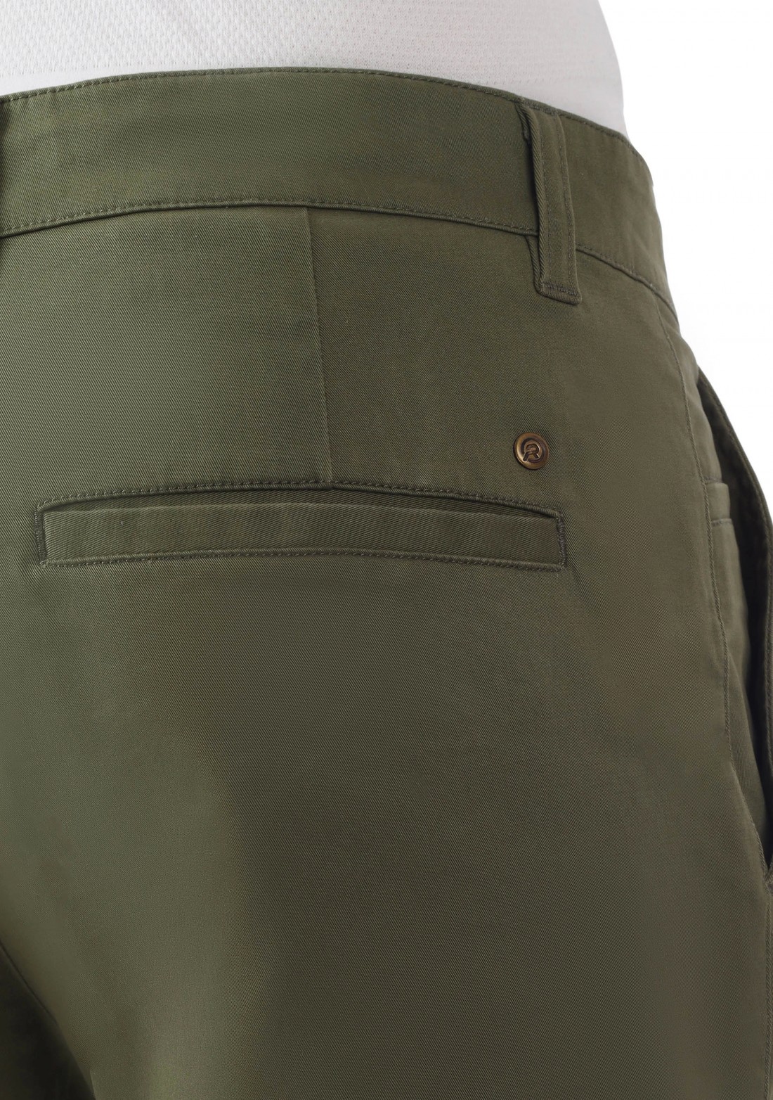 Men's Olive Cotton Slim Fit Casual Trouser