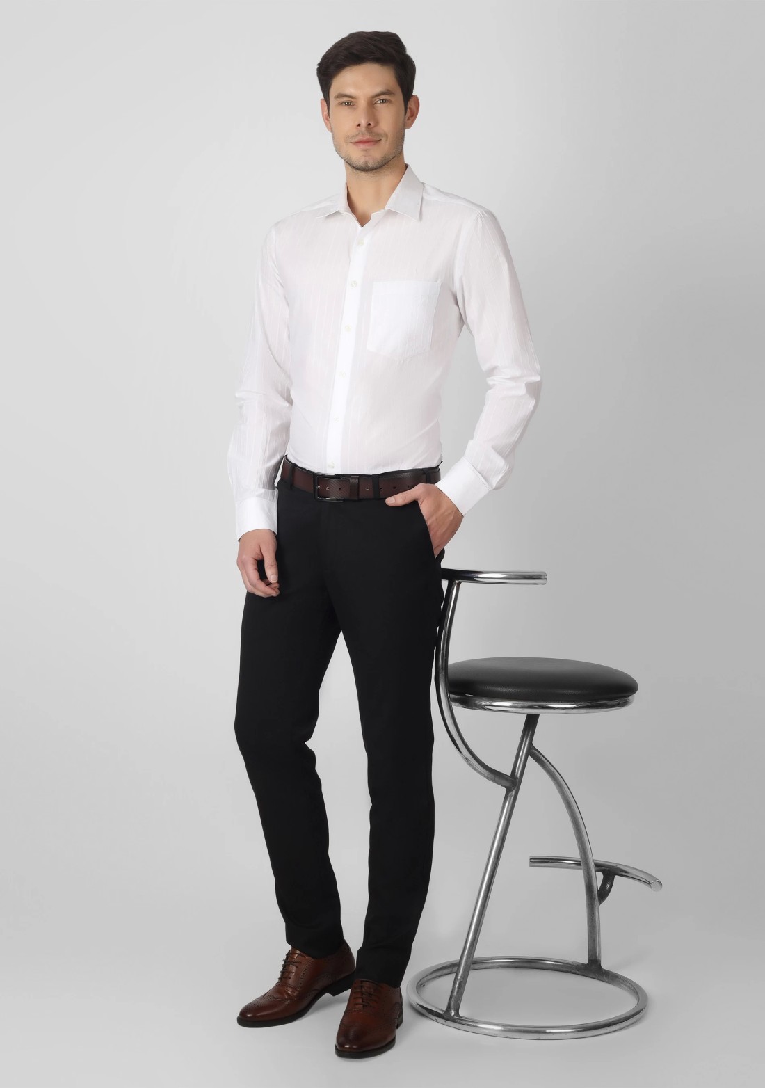 Black Men's Formal Slim Fit Trousers