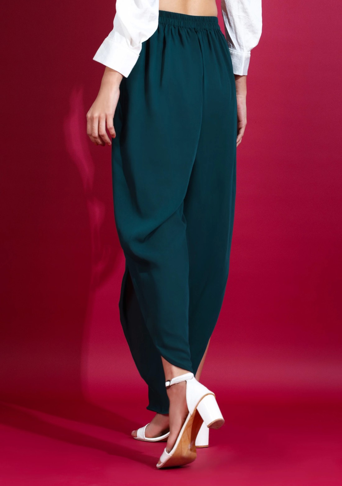 Green Wrap Around Heavy Georgette Pant