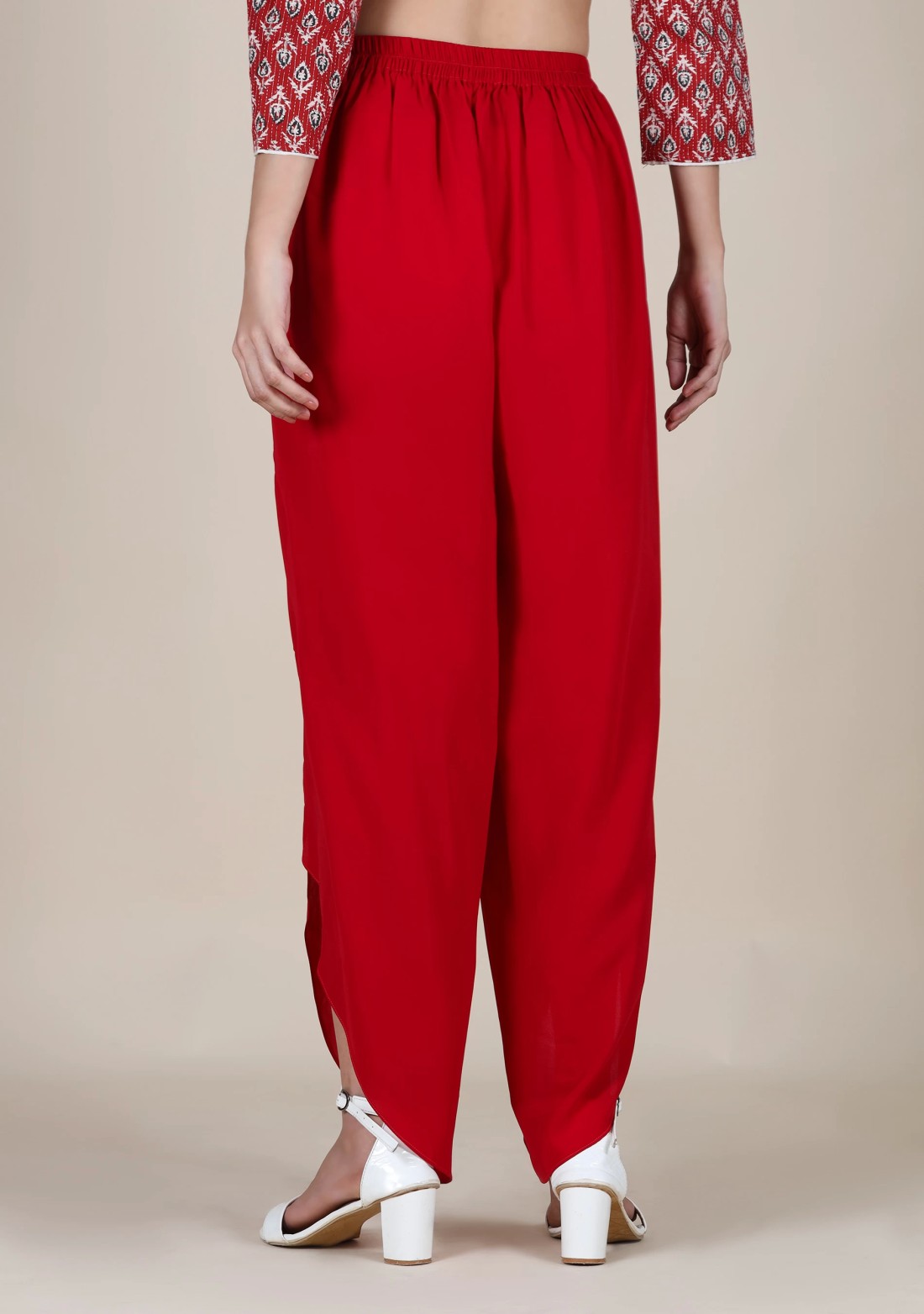 Red Wrap Around Heavy Georgette Pant