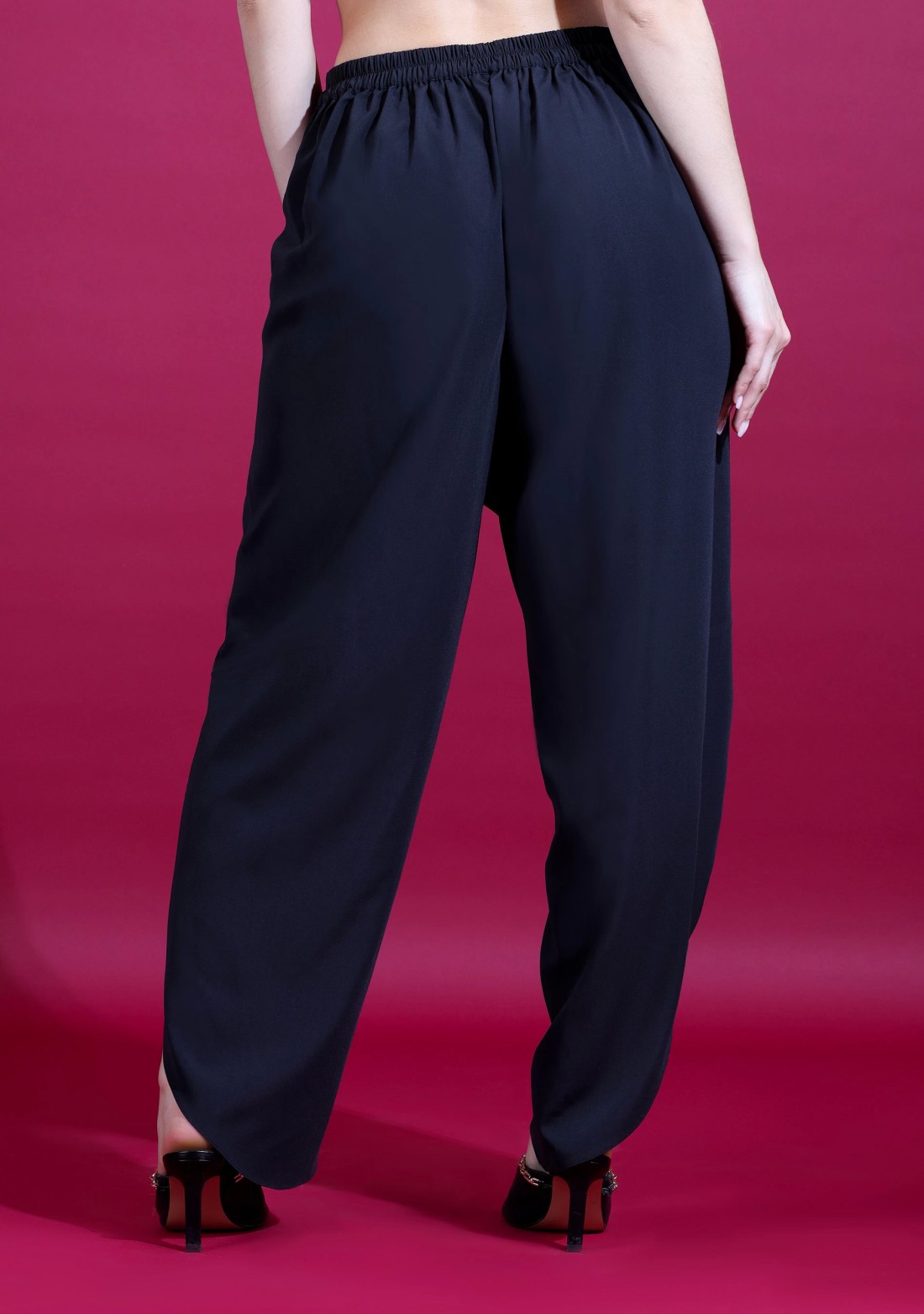 Black Wrap Around Heavy Georgette Pant