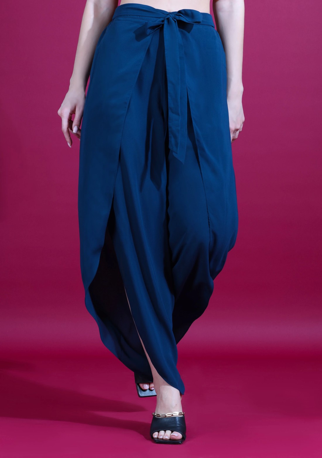 Blue Wrap Around Heavy Georgette Pant