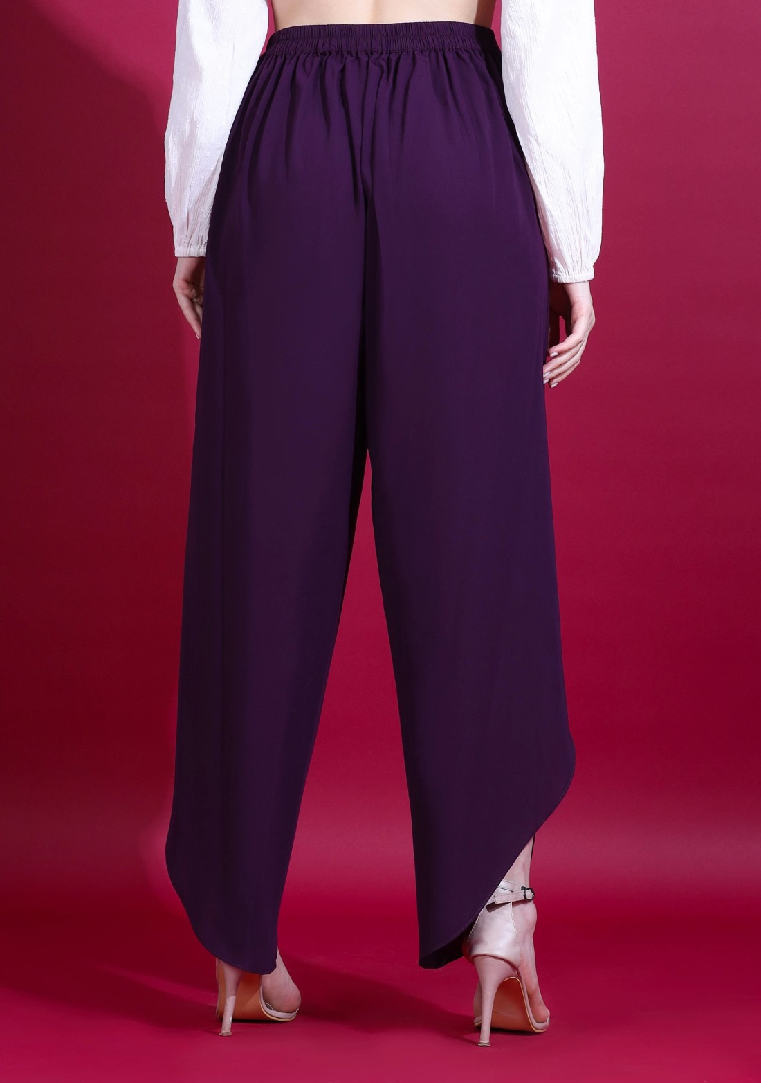 Purple Wrap Around Heavy Georgette Pant