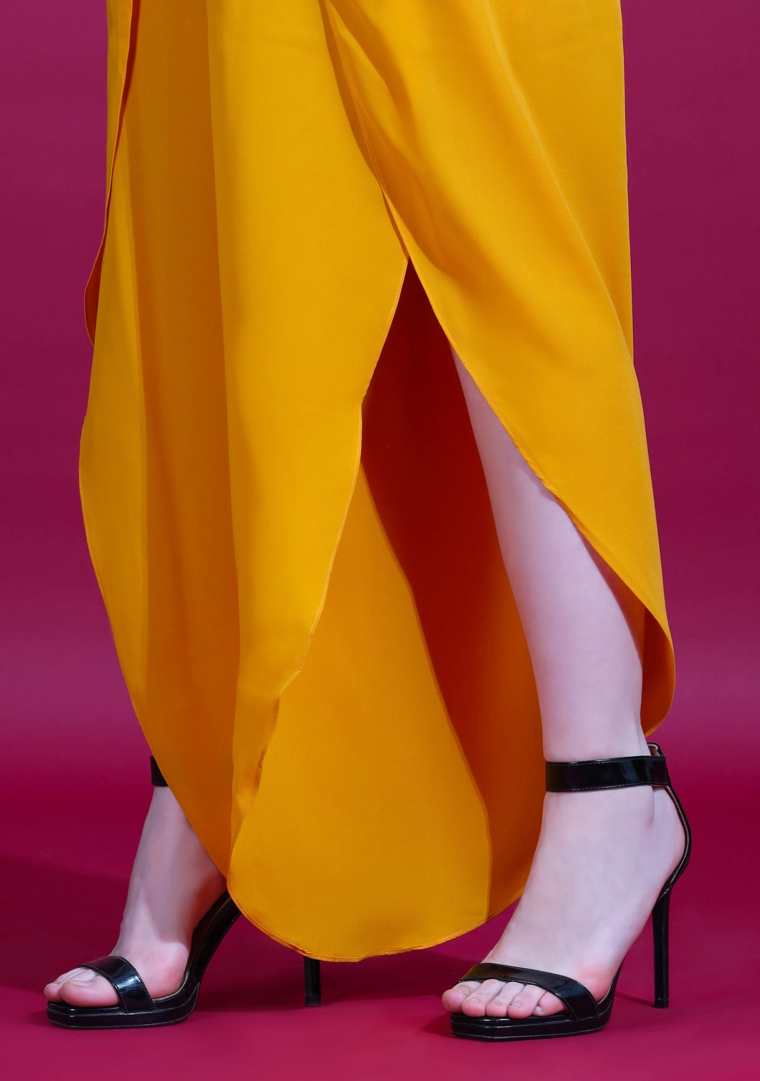 Mustard Wrap Around Heavy Georgette Pant