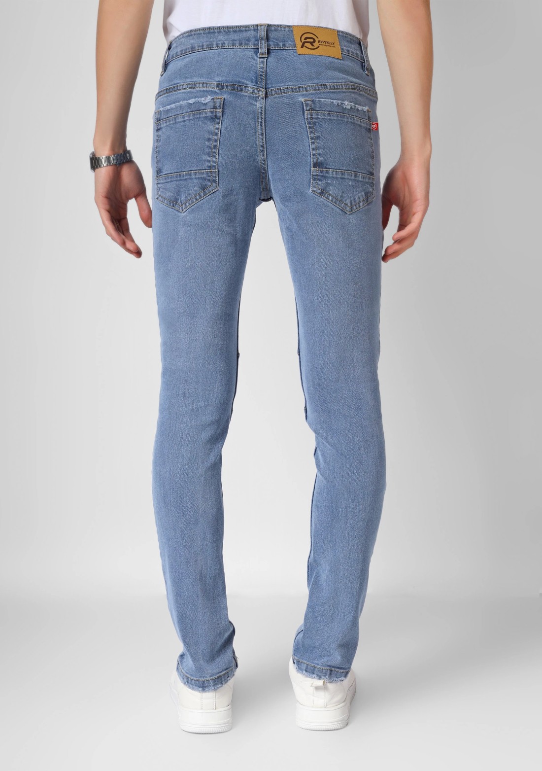 Light Blue Slim Fit Men's Fashion Jeans