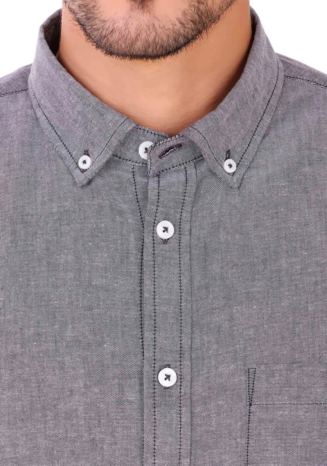 Light Grey Regular Fit Men's Oxford Shirt