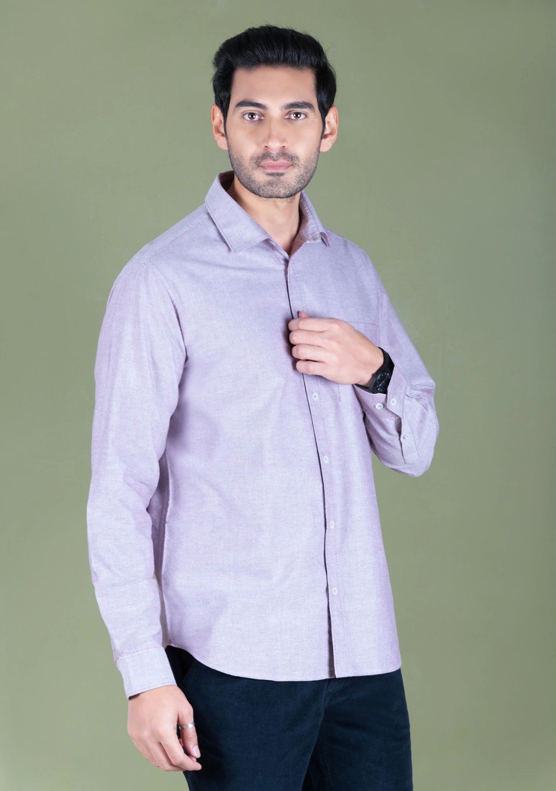 Light Mauve Regular Fit Men's Oxford Shirt