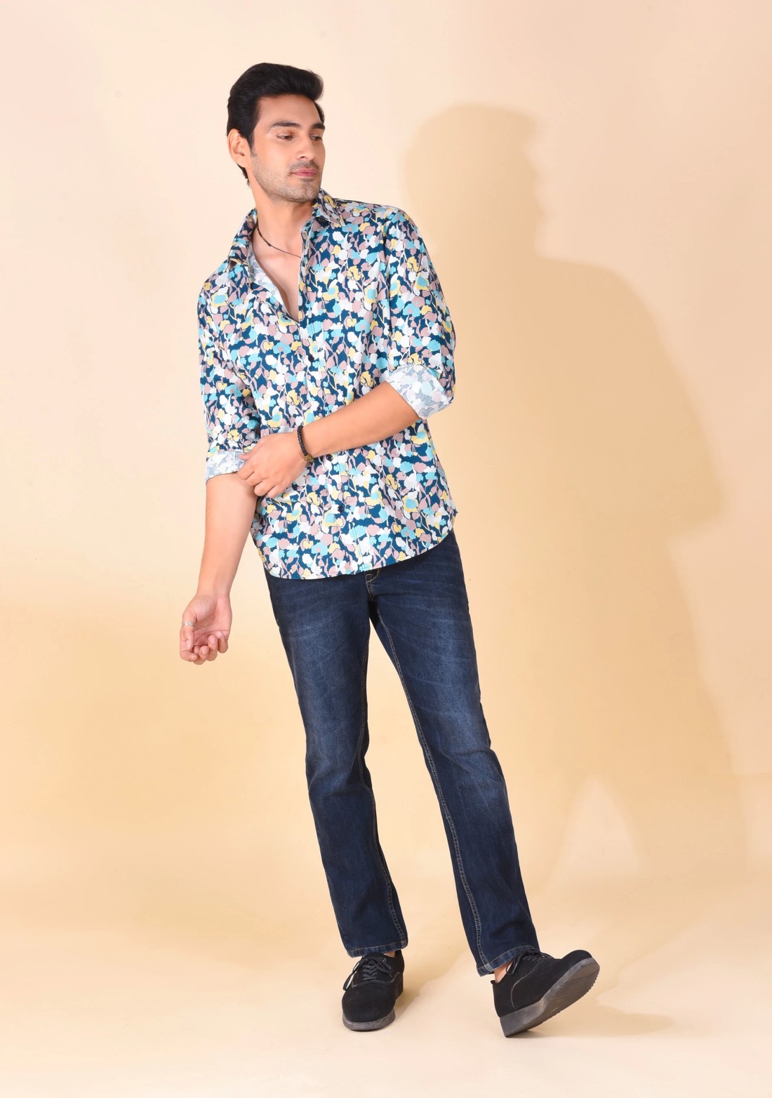 Multi-colour Men's Slim Fit Cotton Casual Shirt