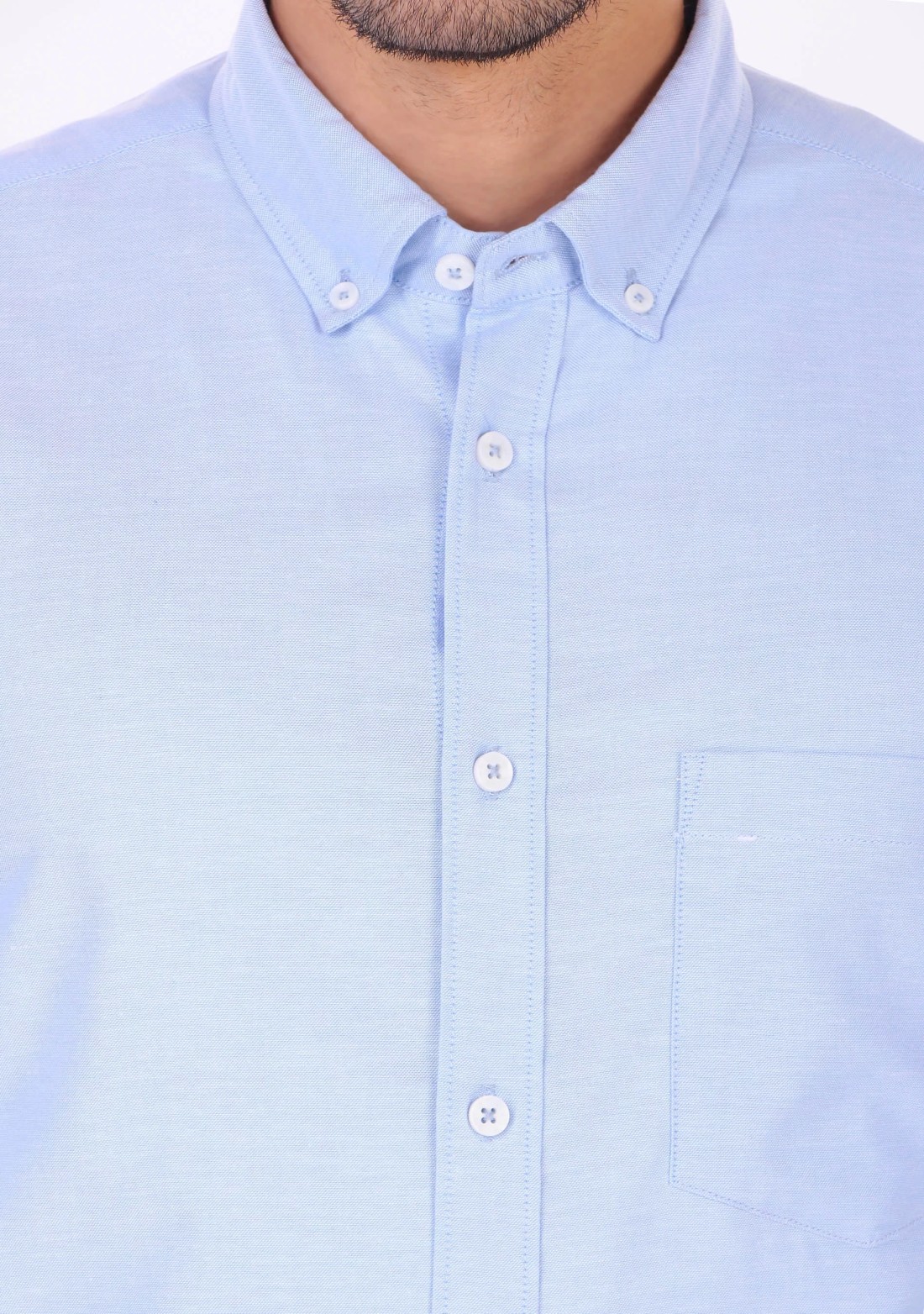 Sky Blue Regular Fit Men's Oxford Shirt