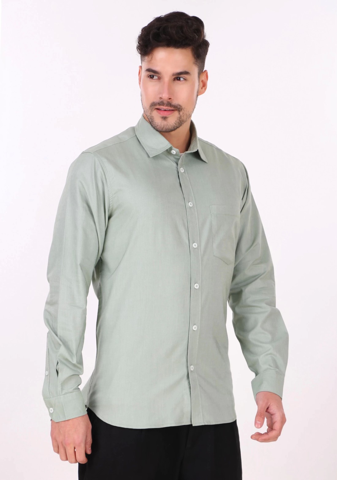 Light Green Regular Fit Men's Oxford Shirt