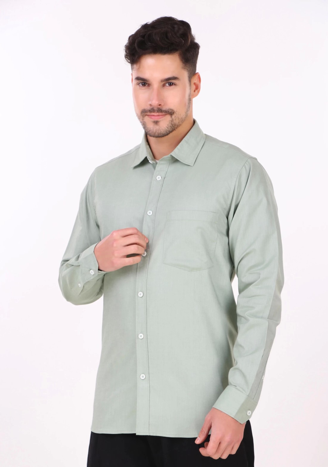 Light Green Regular Fit Men's Oxford Shirt