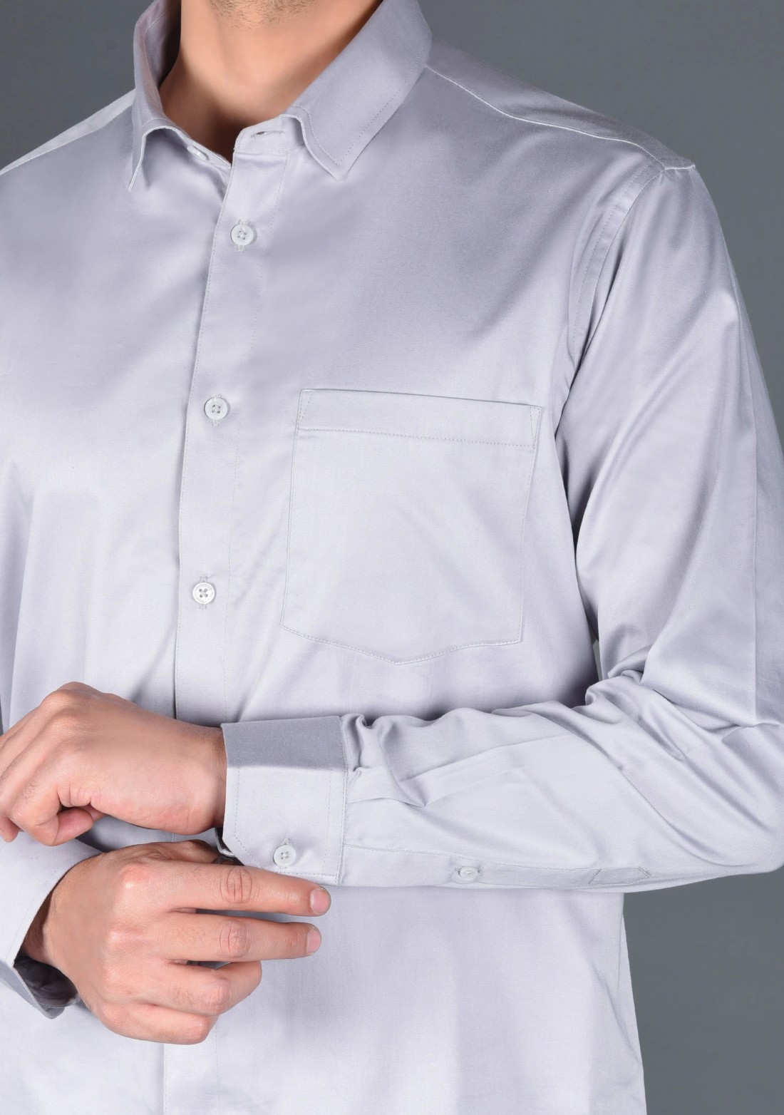 Light Grey Fine Giza Cotton Men's Formal Shirt