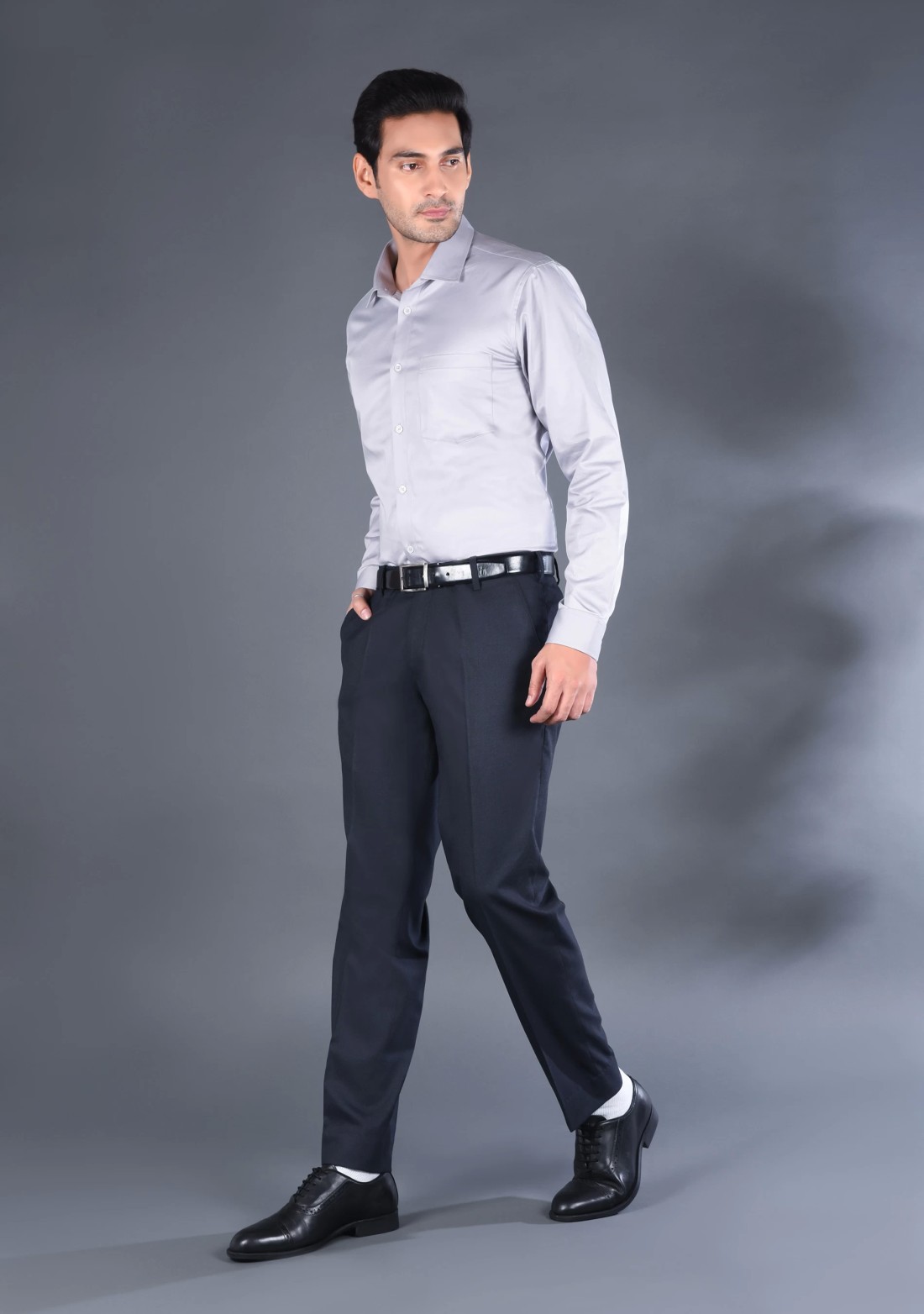 Light Grey Fine Giza Cotton Men's Formal Shirt