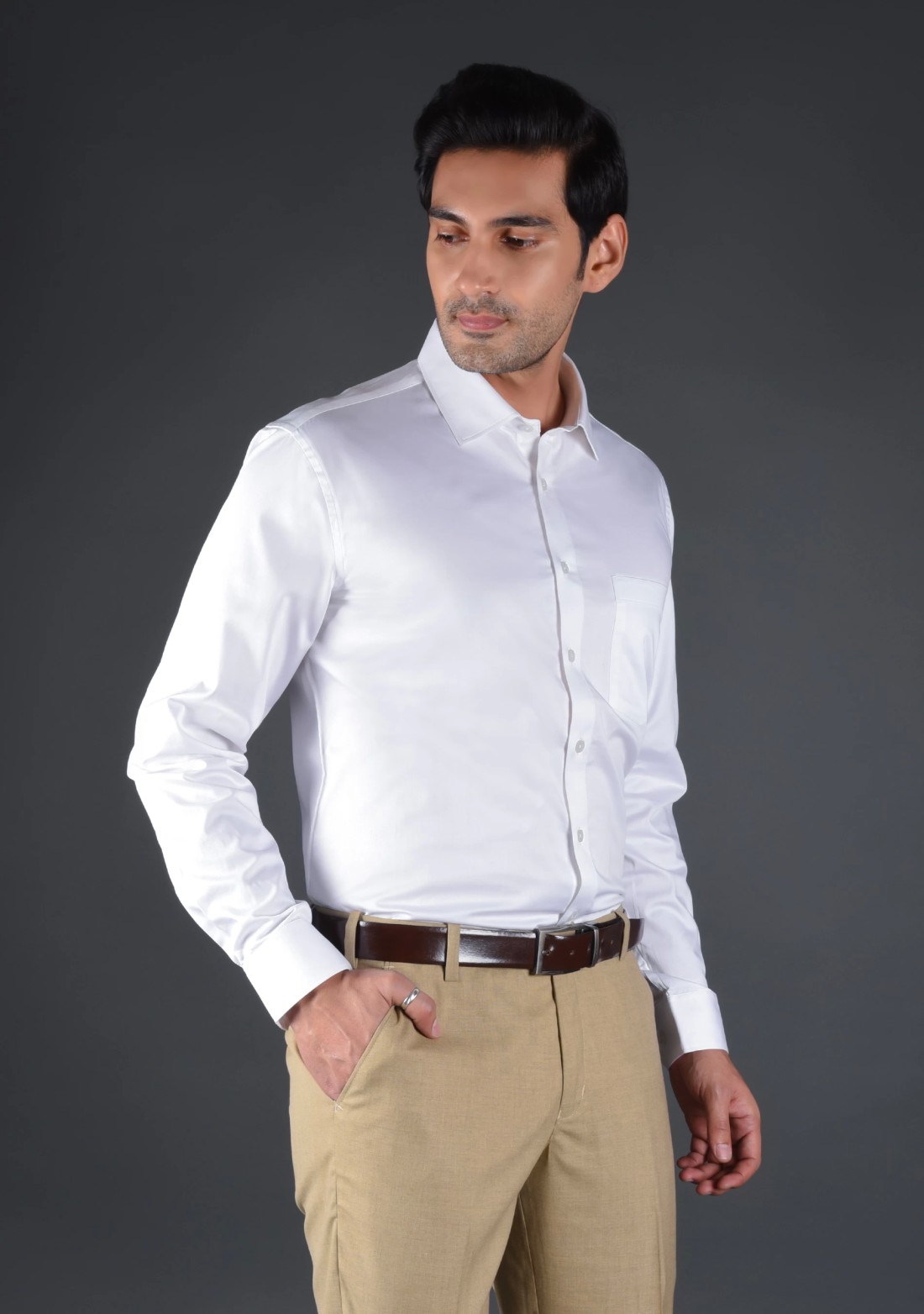 White Fine Giza Cotton Men's Formal Shirt