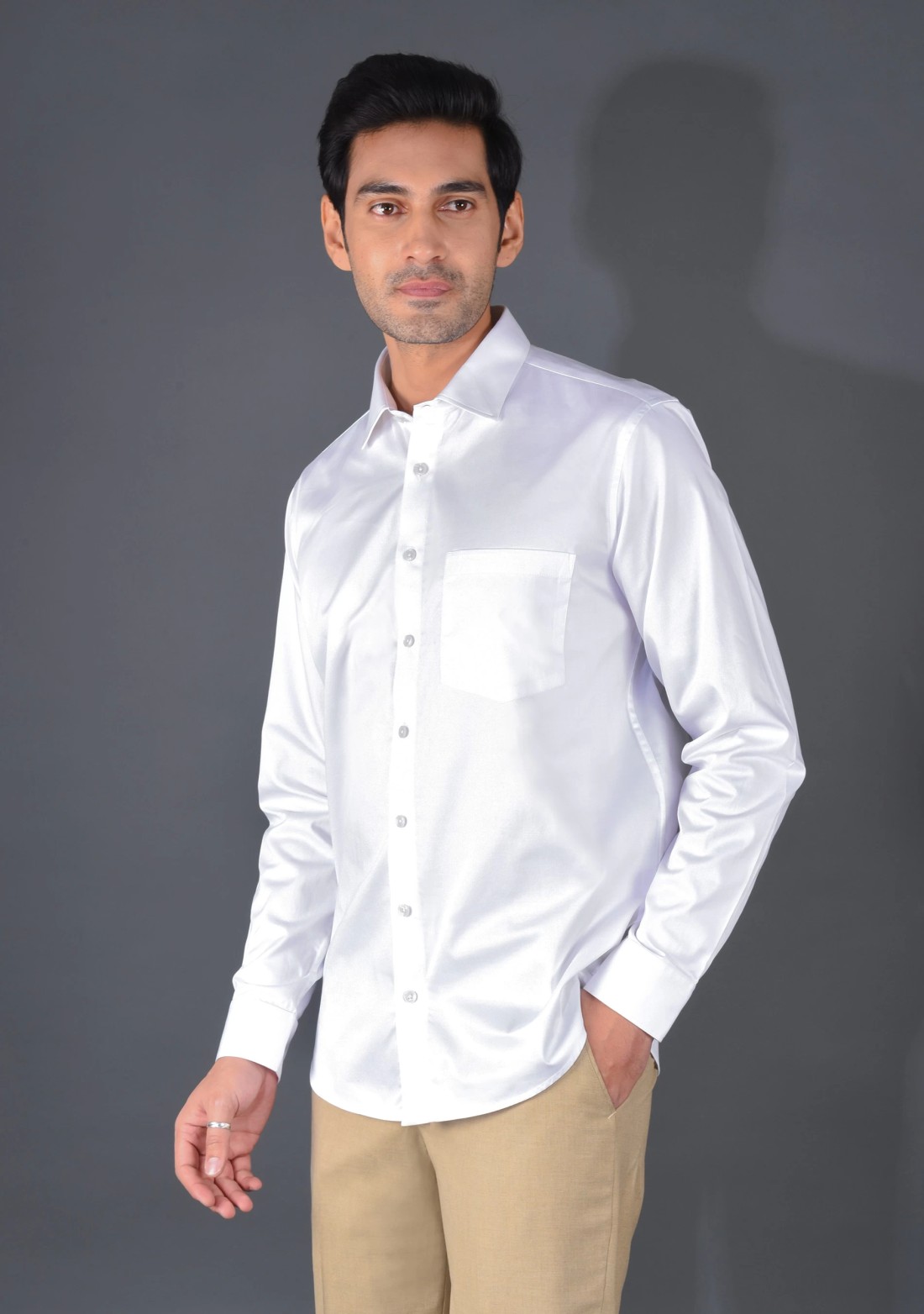 White Fine Giza Cotton Men's Formal Shirt