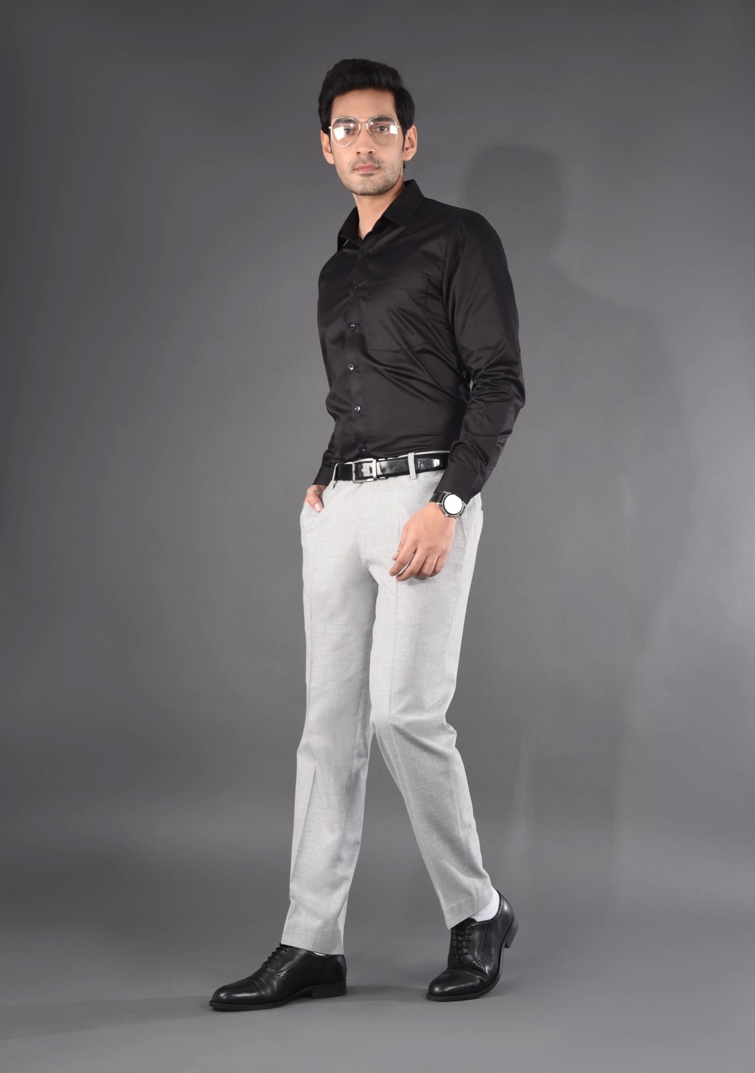 Black Fine Giza Cotton Men's Formal Shirt