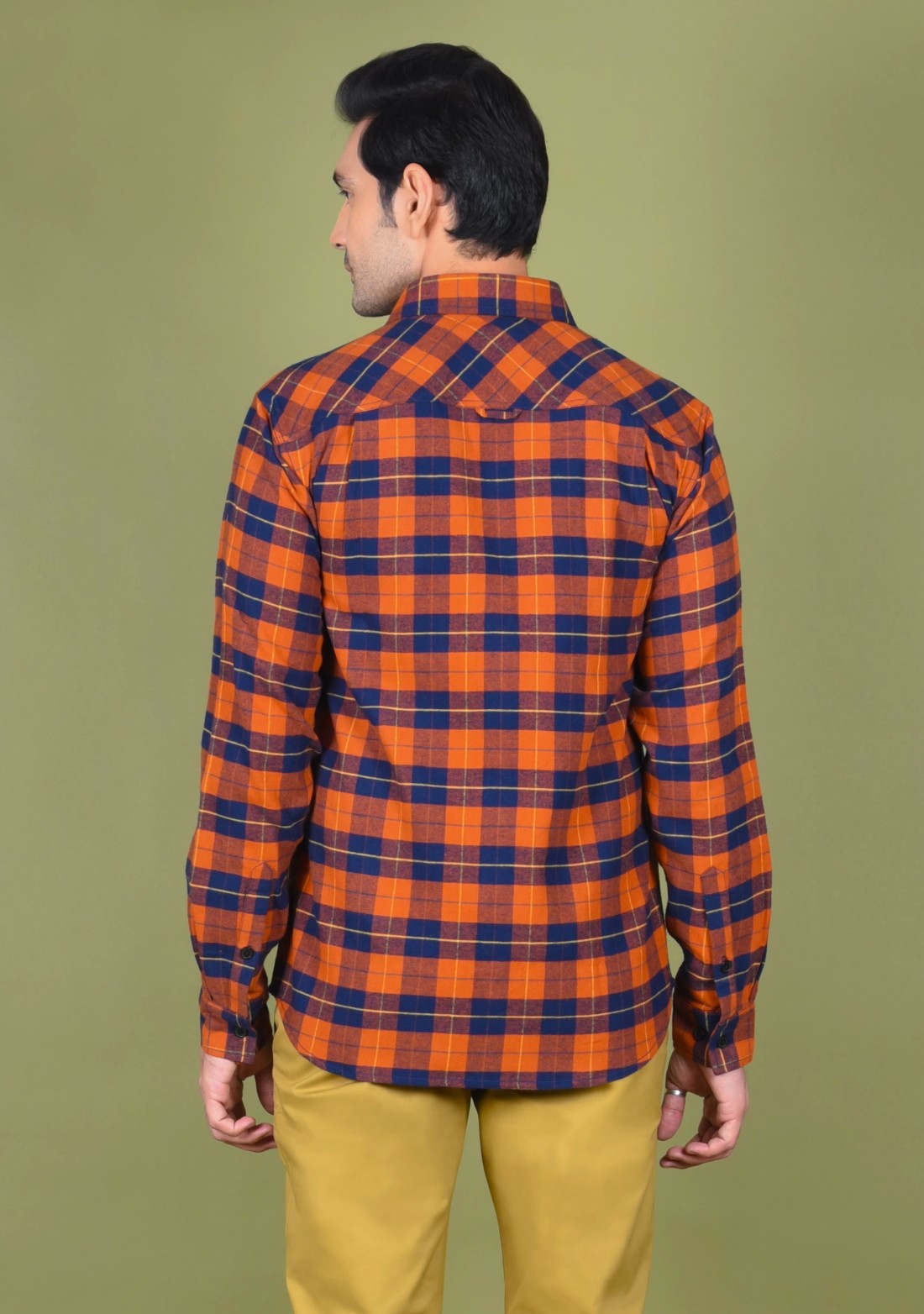 Rust Check Flannel Regular Fit Men's Shirt