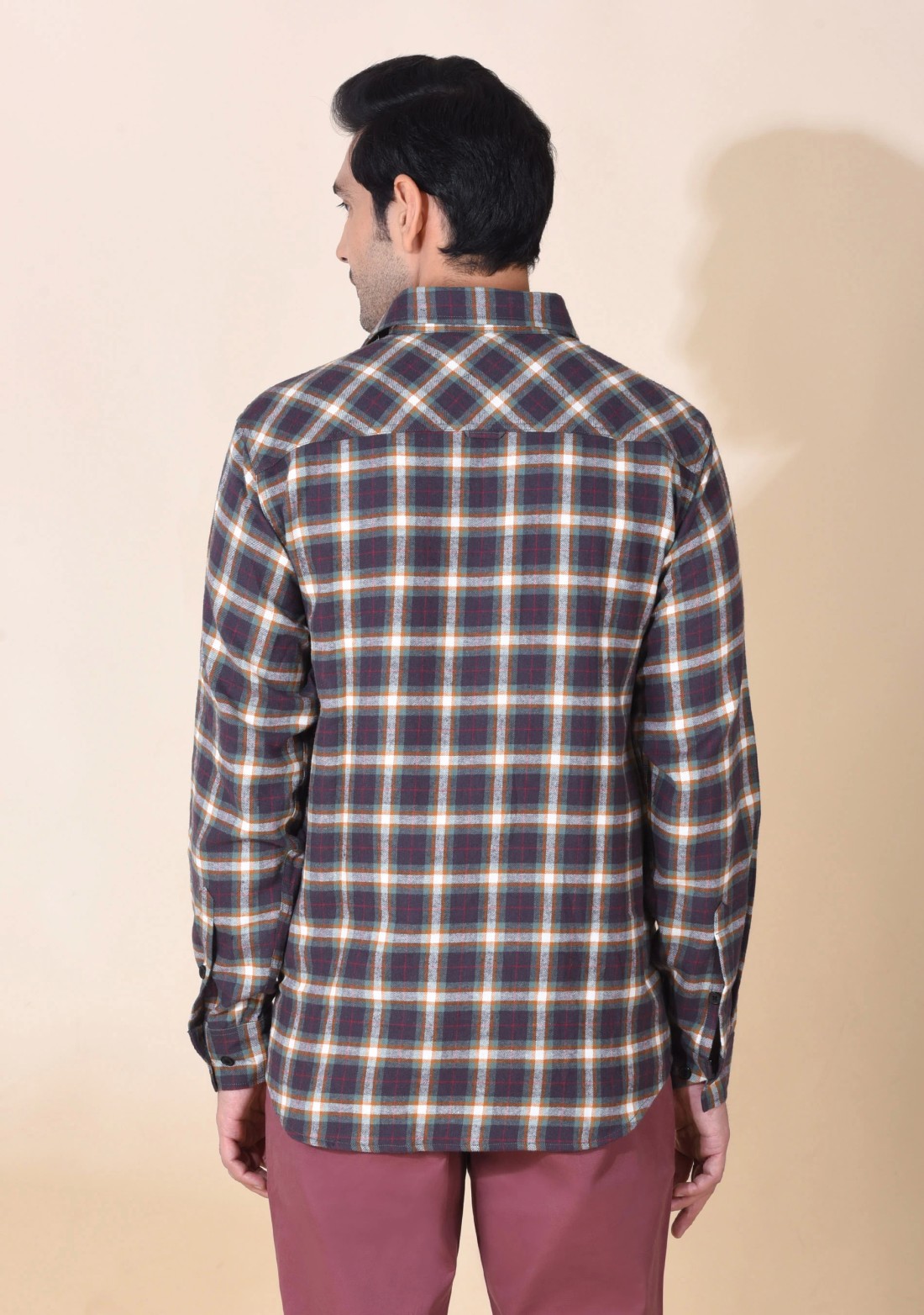 Brown Flannel Regular Fit Men's Shirt