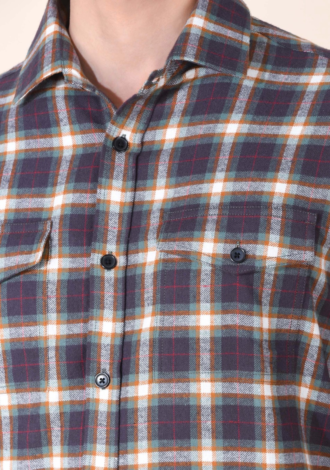 Brown Flannel Regular Fit Men's Shirt