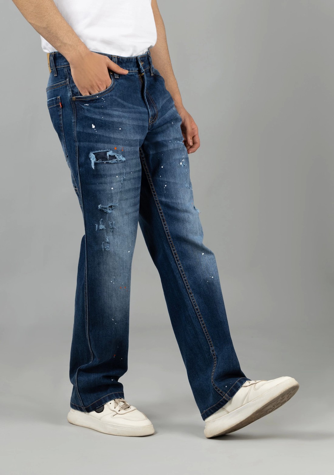 Blue Men's Cotton Fashion Jeans