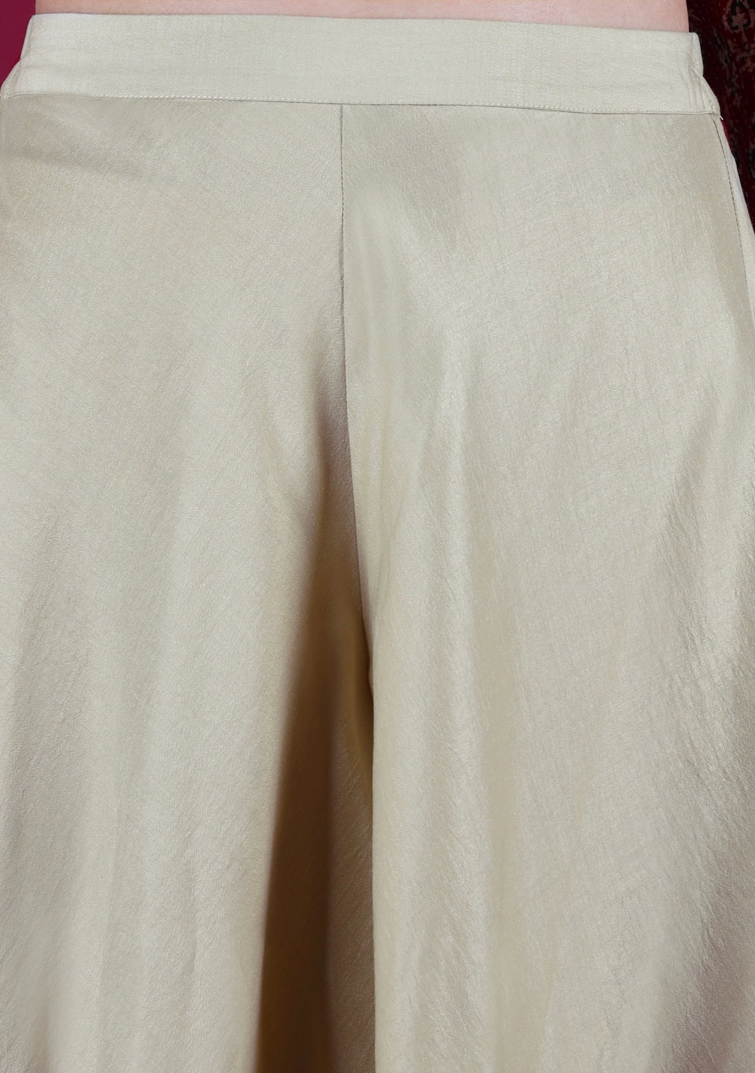 Beige Asymmetrical Flared Pants