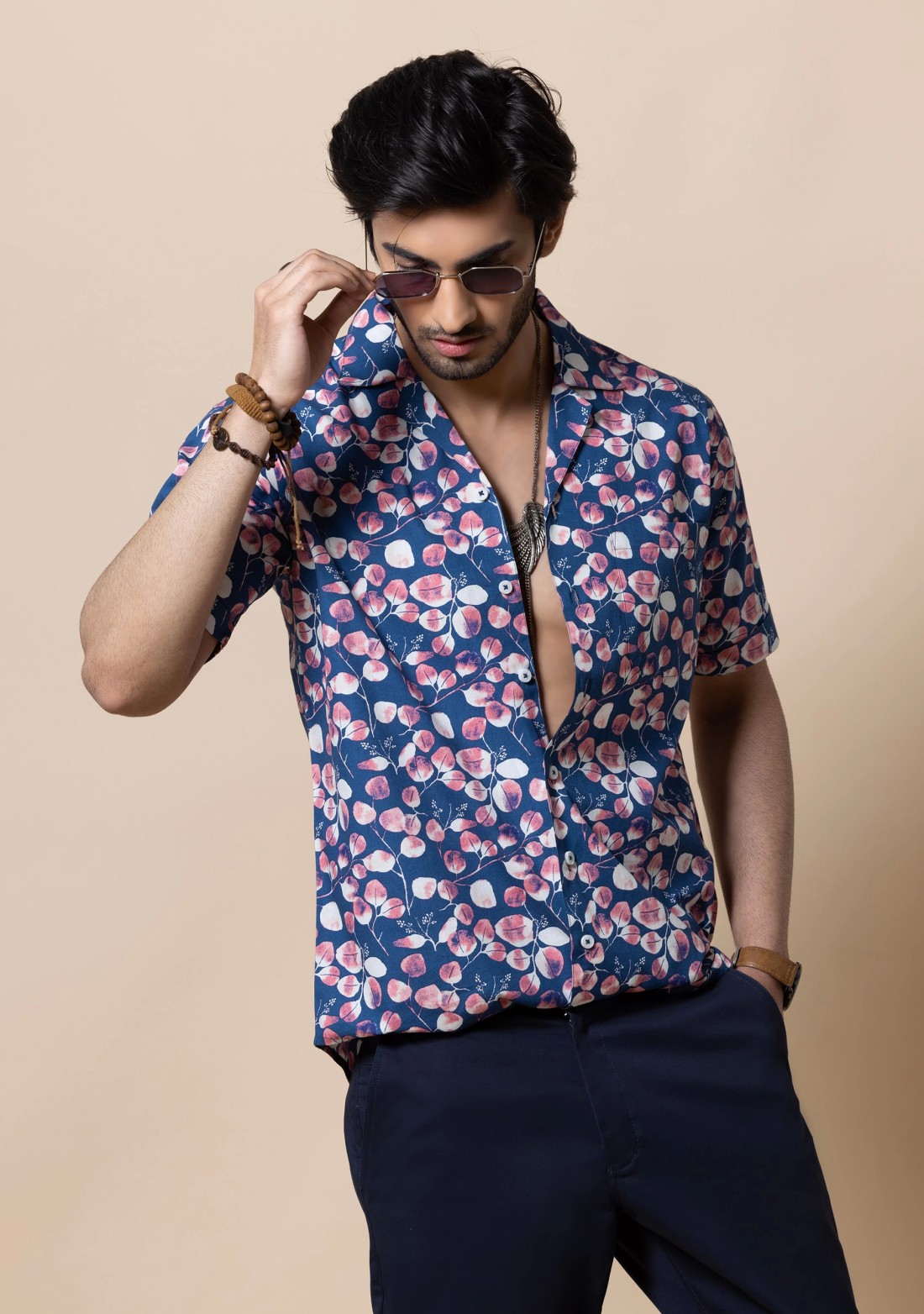 Multicolor Floral Print Slim Fit Men's Holiday Shirt