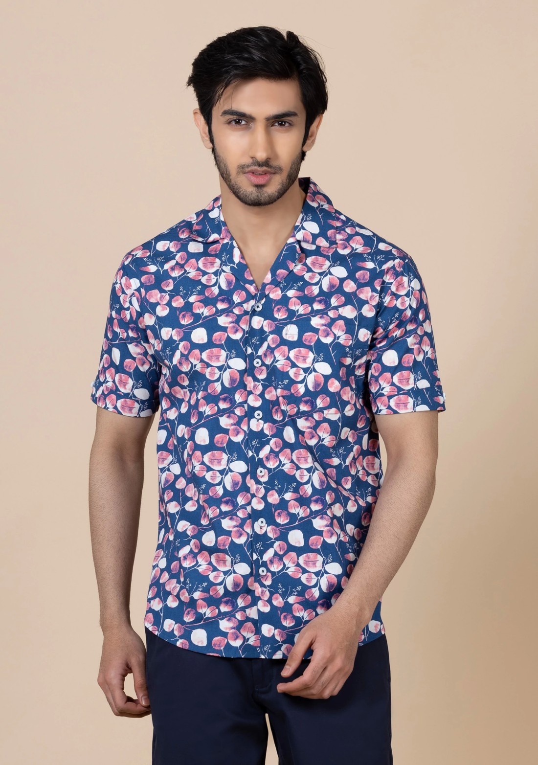 Multicolor Floral Print Slim Fit Men's Holiday Shirt