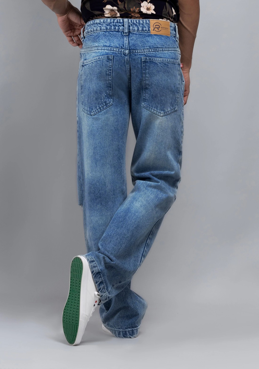 Denim Blue Wide Leg Cotton Fashion Jeans