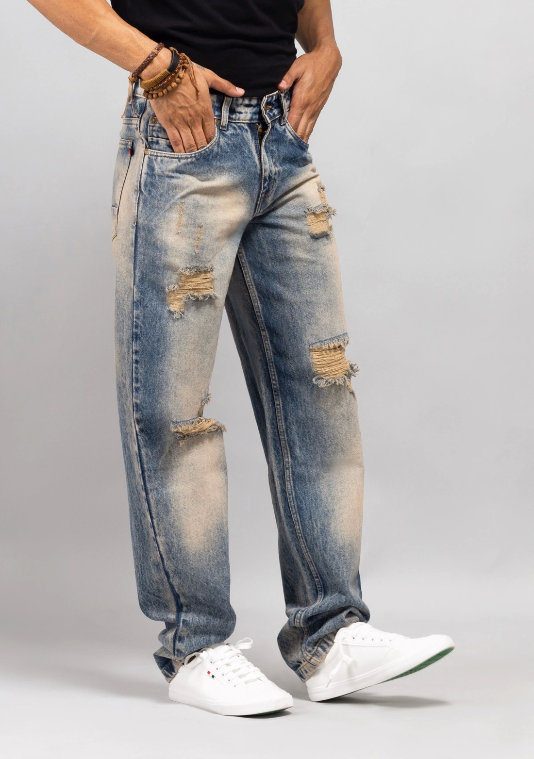 Tinted Blue Comfort Fit men's Fashion Jeans