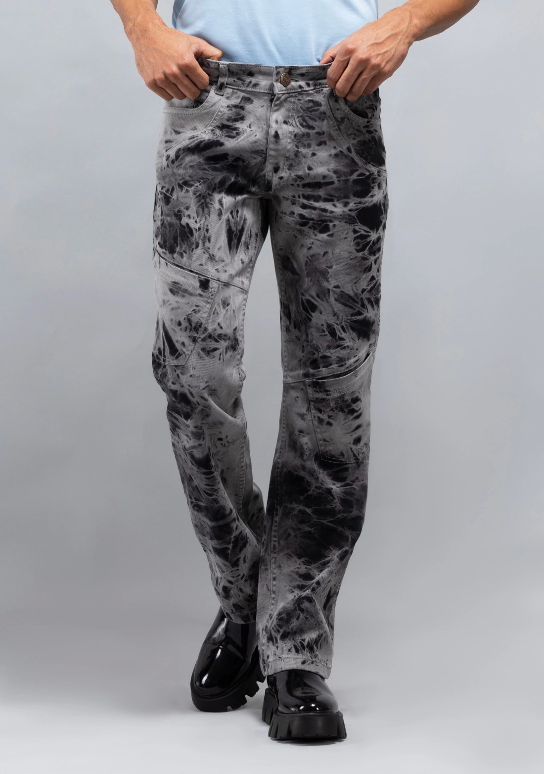 Multi-Colour Straight Fit Tie and Dye Men's Jeans